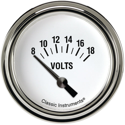 White Hot Classic Instruments 2-5/8" Volt Gauge WH230SLF