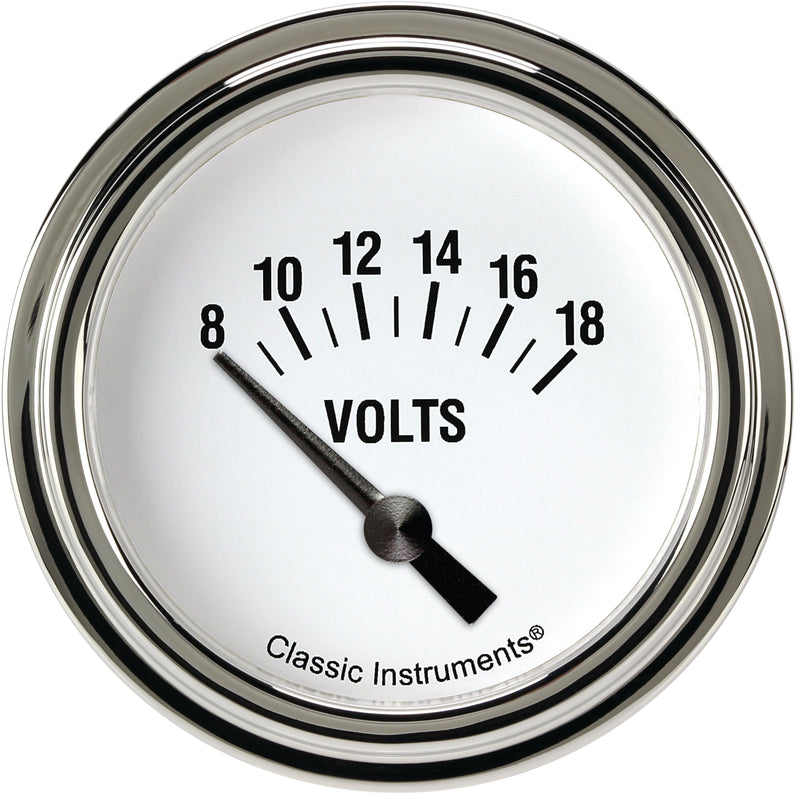 White Hot Classic Instruments 2-5/8" Volt Gauge WH230SLF