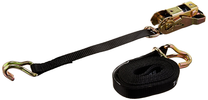 1" x 15' Motorcycle/ATV Ratcheting Tie-Down Strap Erickson 01314 with Floating D-Ring Black