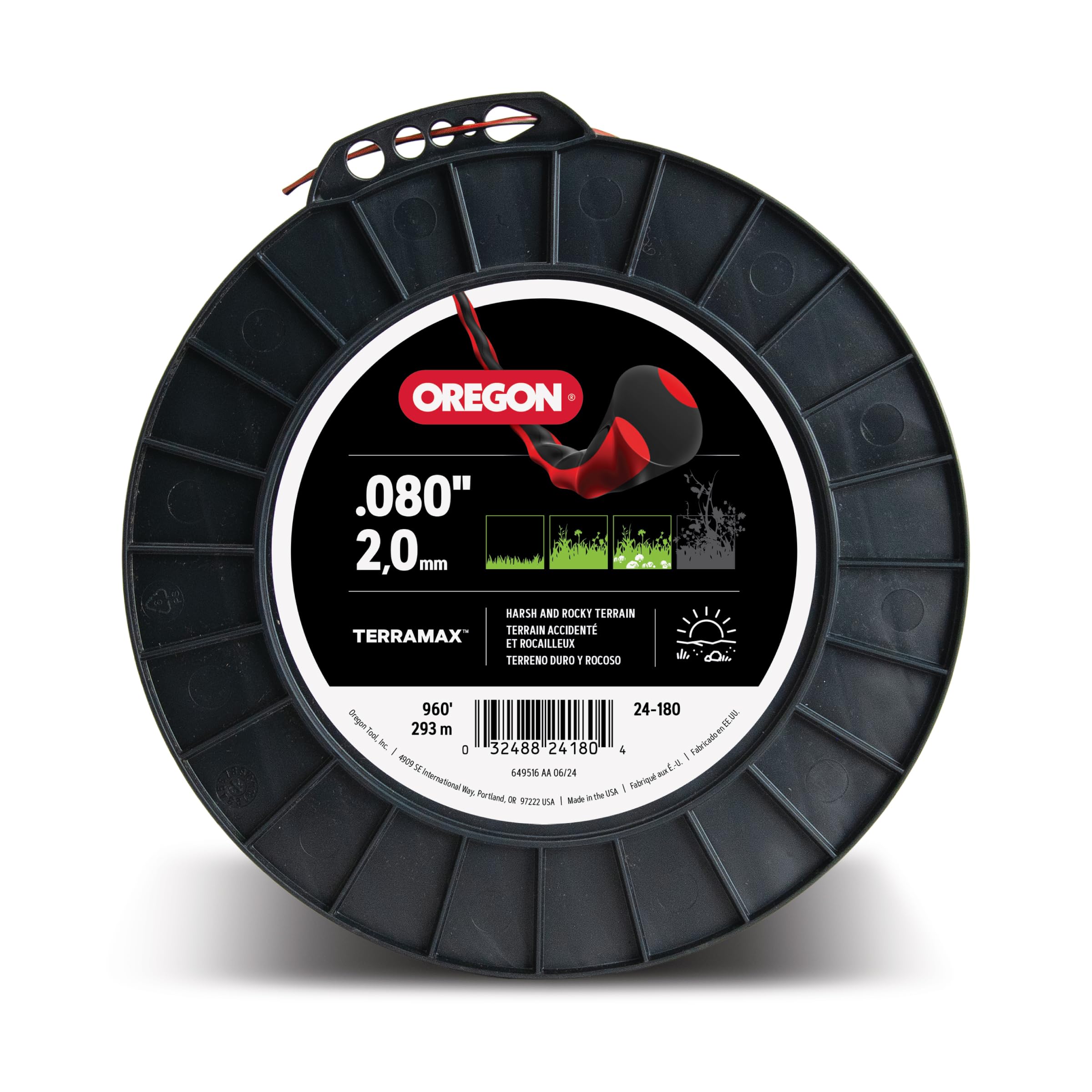 TerraMax Oregon .080" Diameter String Trimmer Line, 3lb Spool (24-180)