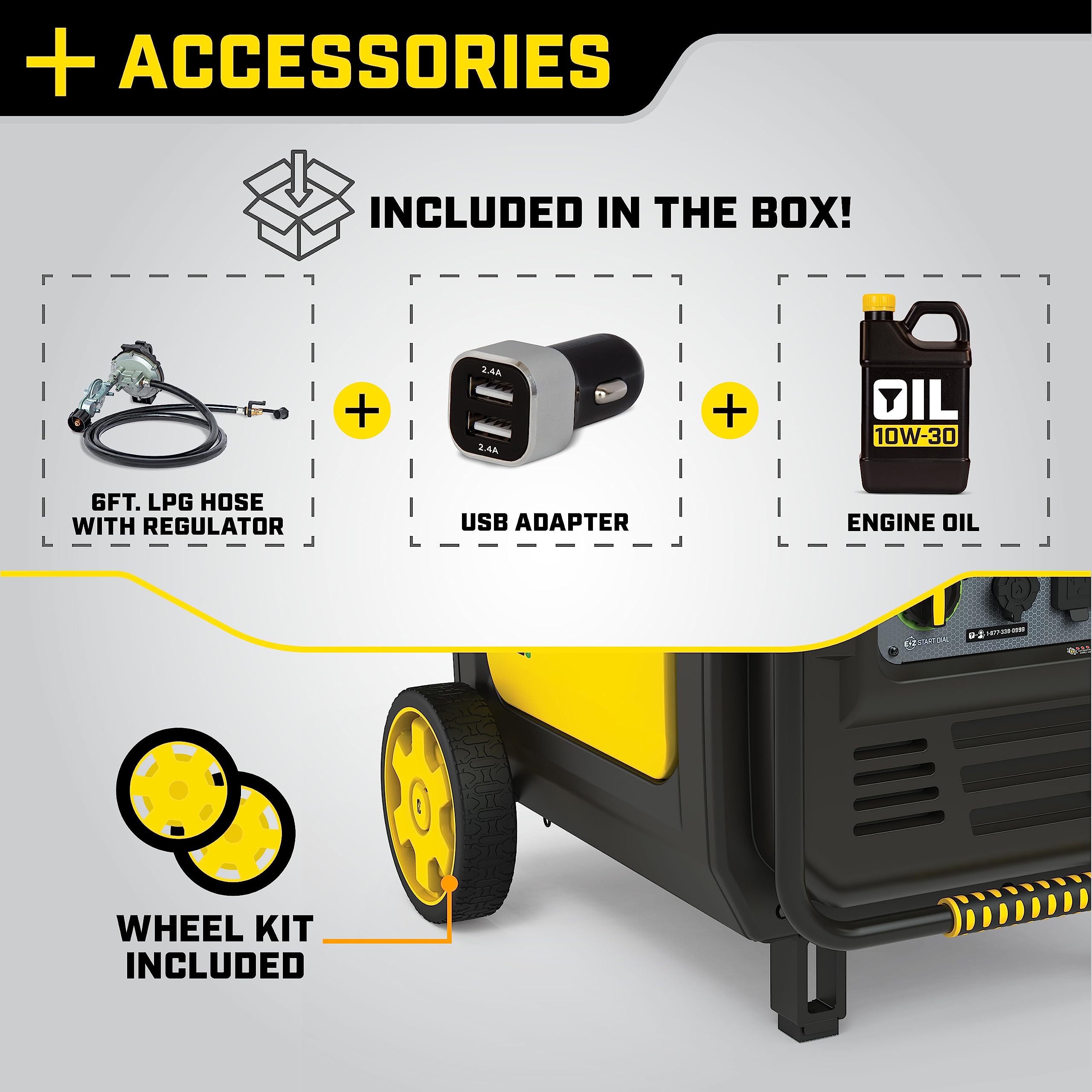 8500-Watt Champion Power Equipment Electric Start Dual Fuel Home Backup Portable Inverter Generator with Quiet Technology and CO Shield