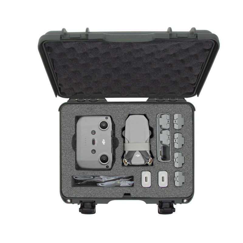 Waterproof Nanuk 910 Hard Case with Foam Insert for DJI Mavic Mini 2 Fly More - Olive
