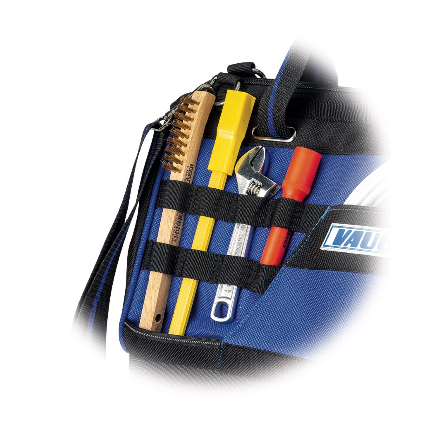 16 in. Vaughan Wide Mouth Tool Bag 9 Pocket 10 Tool Loops 1200D - 240157, Blue, 16-1/2 in. x 8-5/8 in. x 11-3/4 in.
