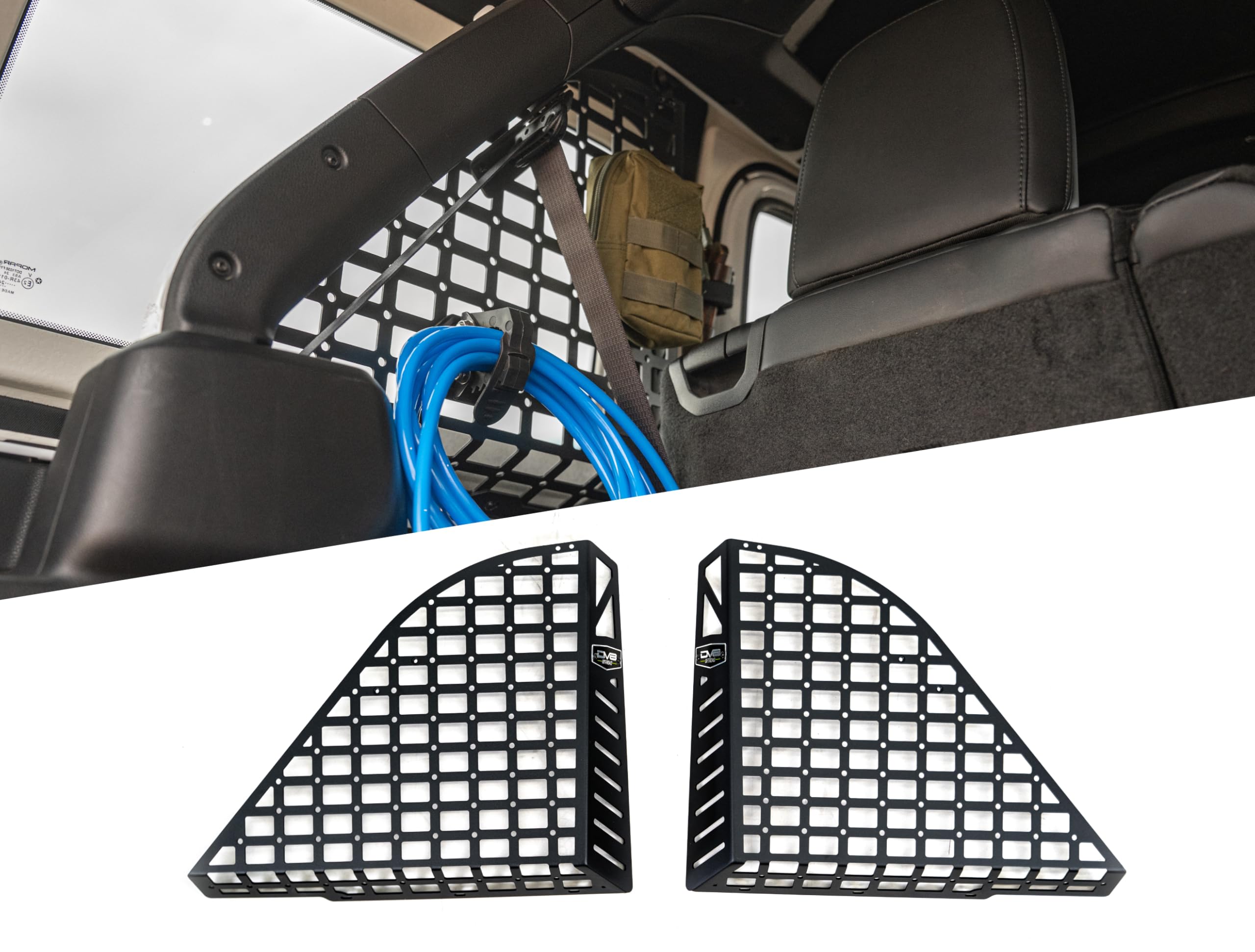 Molle Panels for DV8 Offroad Rear Window 2018-2025 Jeep Wrangler JL 4-Door | Versatile Mounting Solutions | Integrated M6 Slots for Carriage Bolt Mounting | Rigid Fitment | Fully Bolt-On