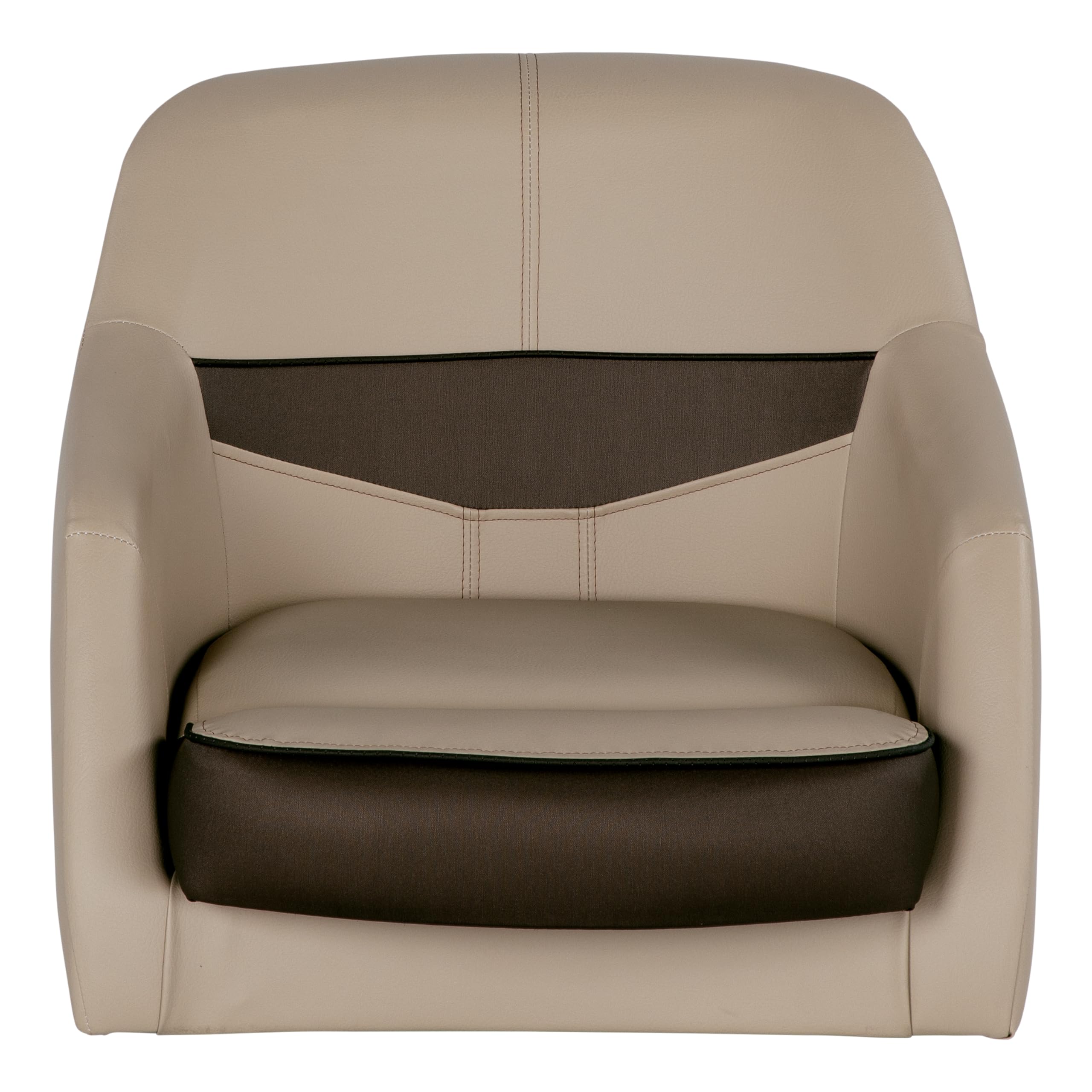 Rockport Series Lippert Pontoon Helm Seat, Marine-Grade Vinyl, High-Density Foam, Easy Installation, Fits Most Pontoons, Compatible with most Captain’s Seat Pedestals, Sand – 20221094133