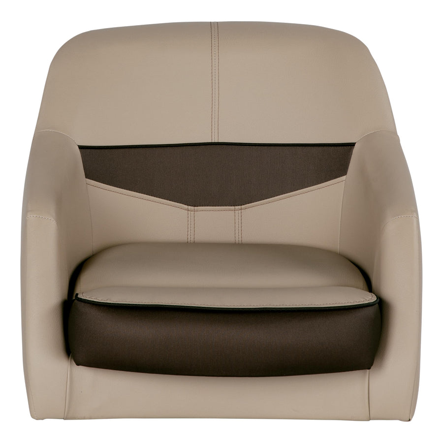Rockport Series Lippert Pontoon Helm Seat, Marine-Grade Vinyl, High-Density Foam, Easy Installation, Fits Most Pontoons, Compatible with most Captain’s Seat Pedestals, Sand – 20221094133