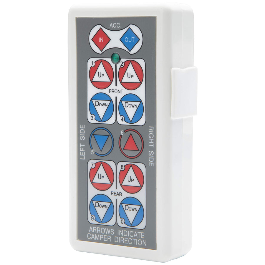 HappiJac Wireless Remote Controller Replacement Truck Camper Jack, Up-Down, Right-Left, in-Out Buttons, Directional Motor Control Pad, Requires 2 AA Batteries - 183070