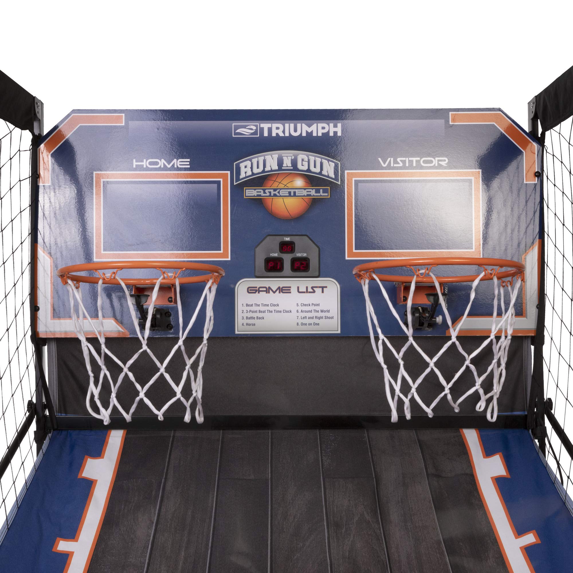 Sports TRIUMPH Run n Gun Arcade Basketball Shootout - 8 Game Modes - Quick and Easy Assembly - Folds 100% Flat for Complete Storage - Fully Portable, Play Inside or Outside