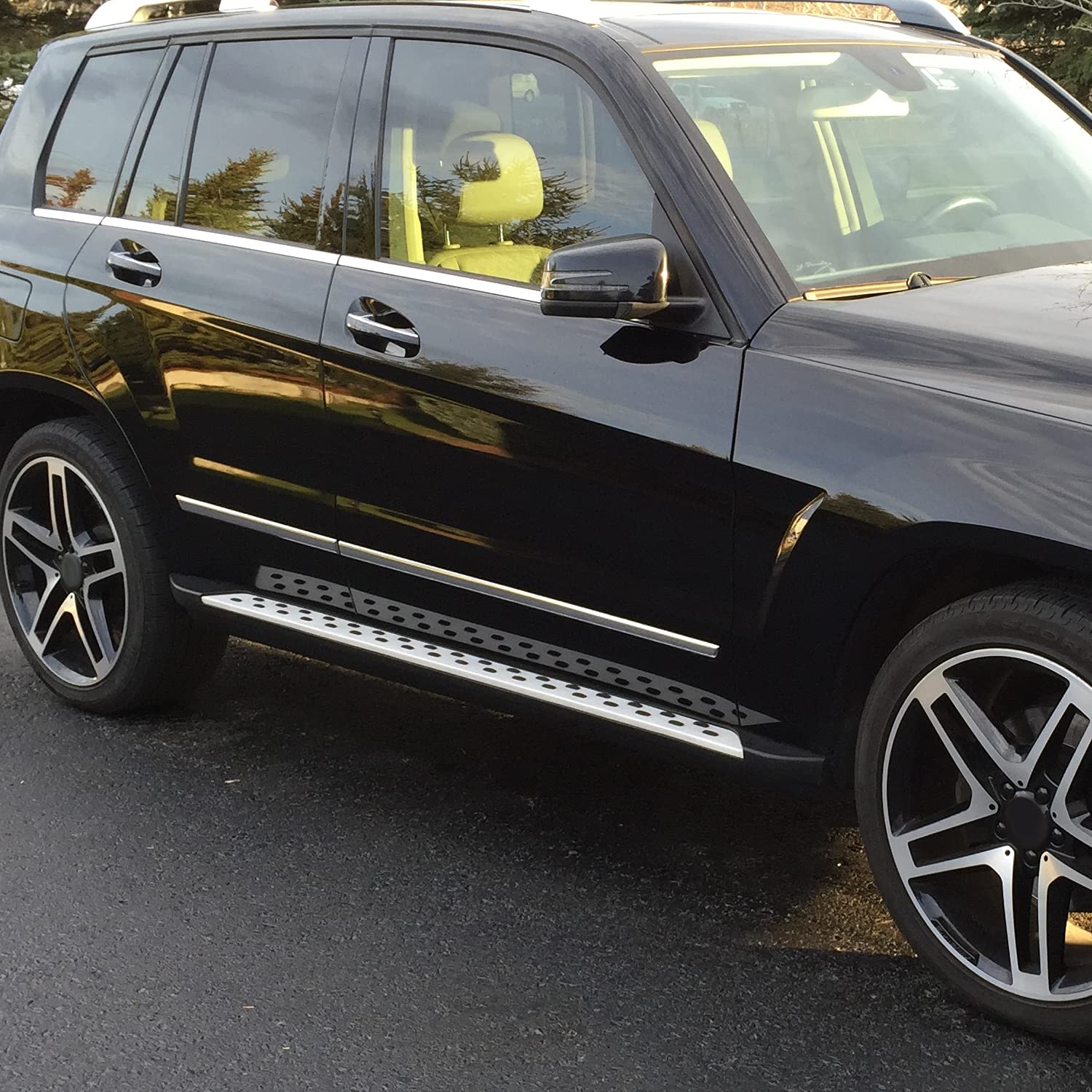 Running Boards Spec-D Tuning Black Side Step Bars Compatible with 2010-2015 Mercedes Benz GLK350 X204