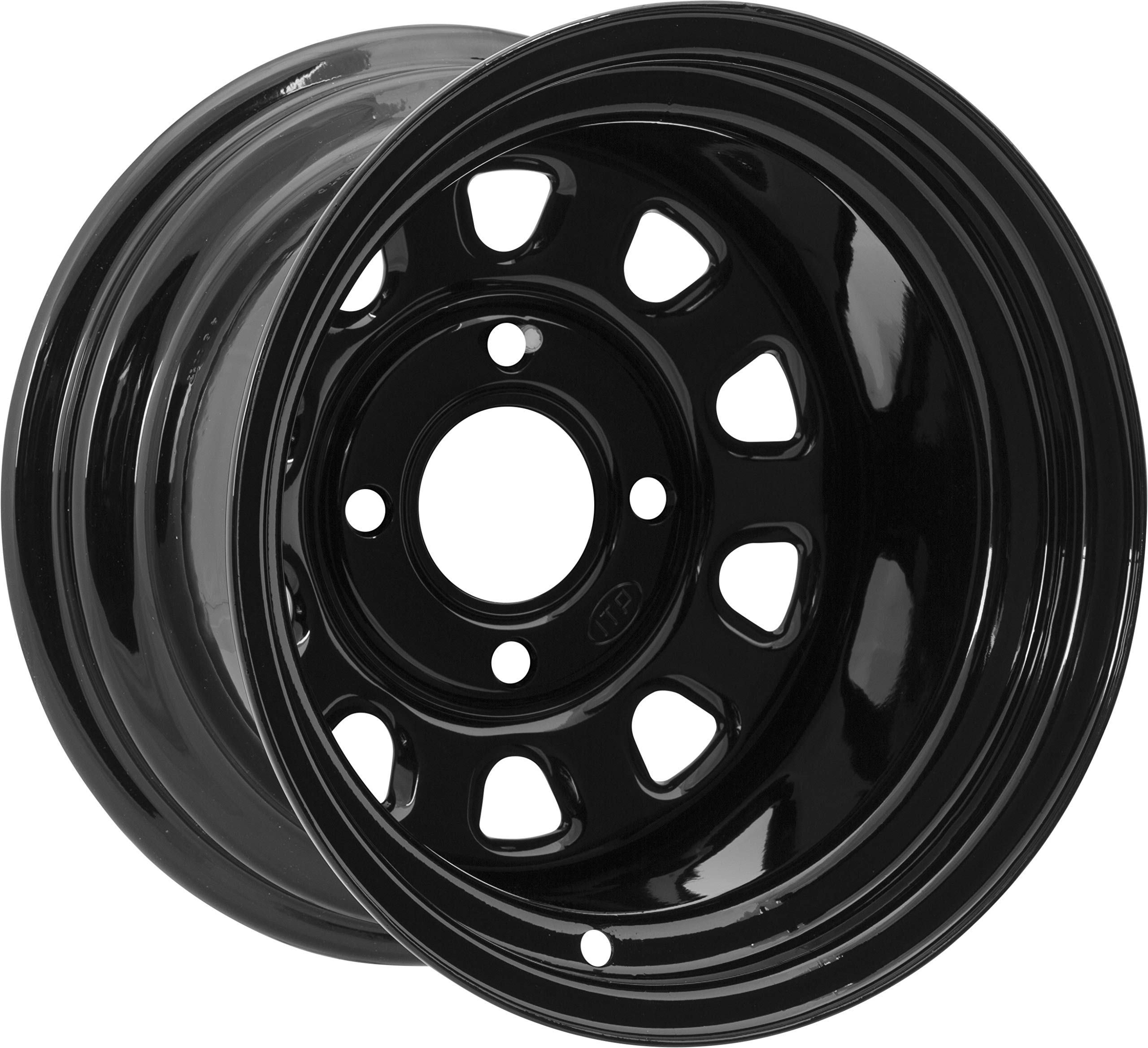ITP Steel Delta Wheel (Rear Wheel / 4/110 2+5 14x7) (Black) Compatible with 07-20 Honda TRX420R4X4