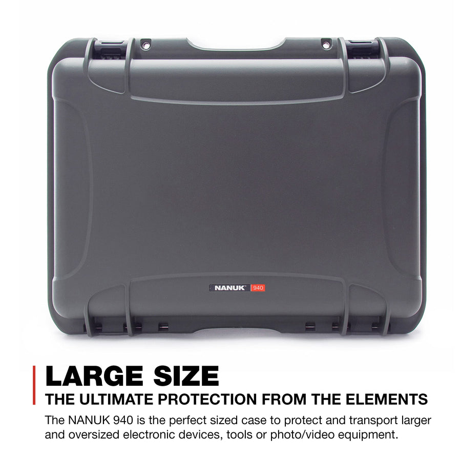Graphite Nanuk 940 Waterproof Hard Case with Foam Insert