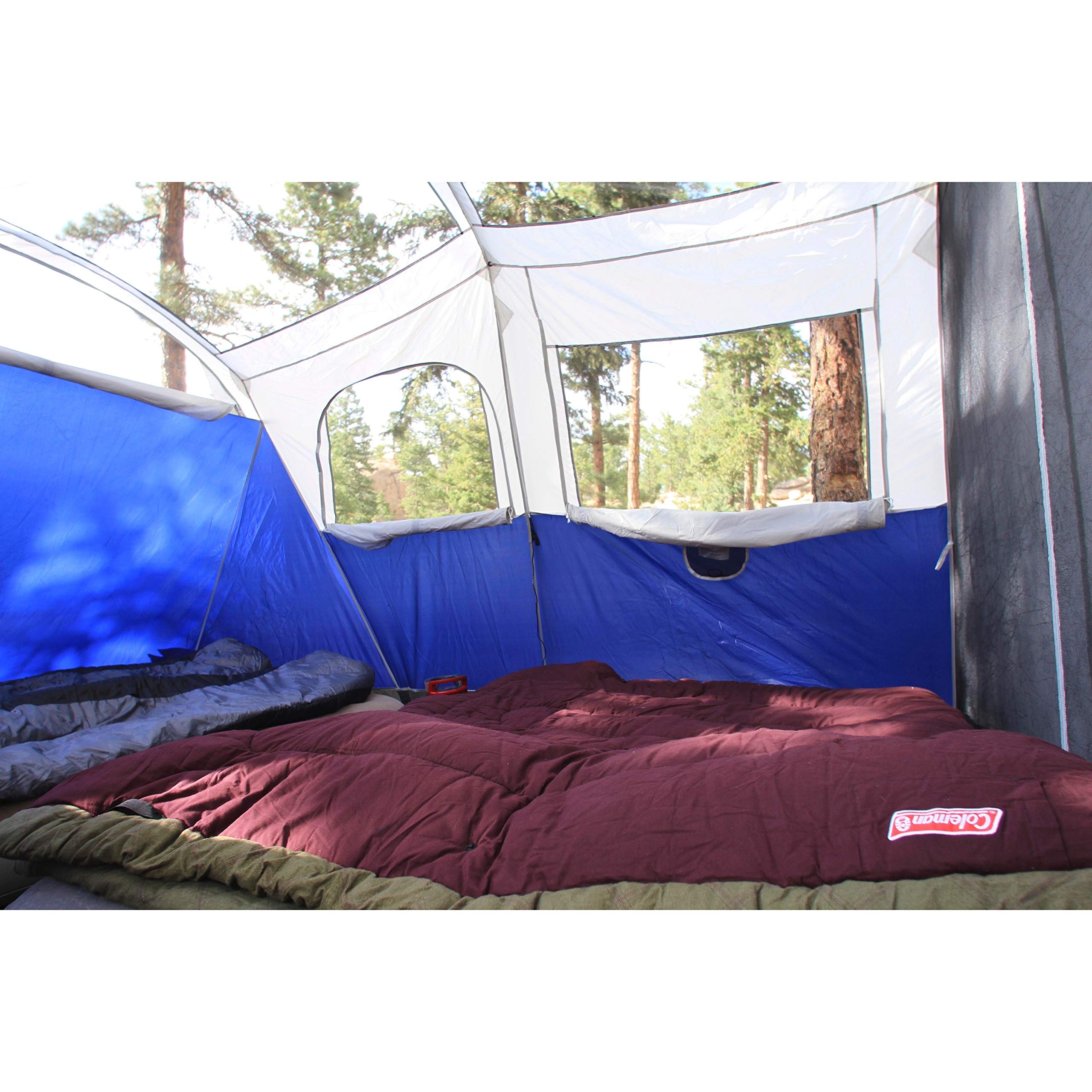 Coleman WeatherMaster Elite Camping Tent with LED Lights and Screened Porch, Weatherproof 6-Person Family Tent with Included Carry Bag, Rainfly, LED Lighting System and Screened-In Porch