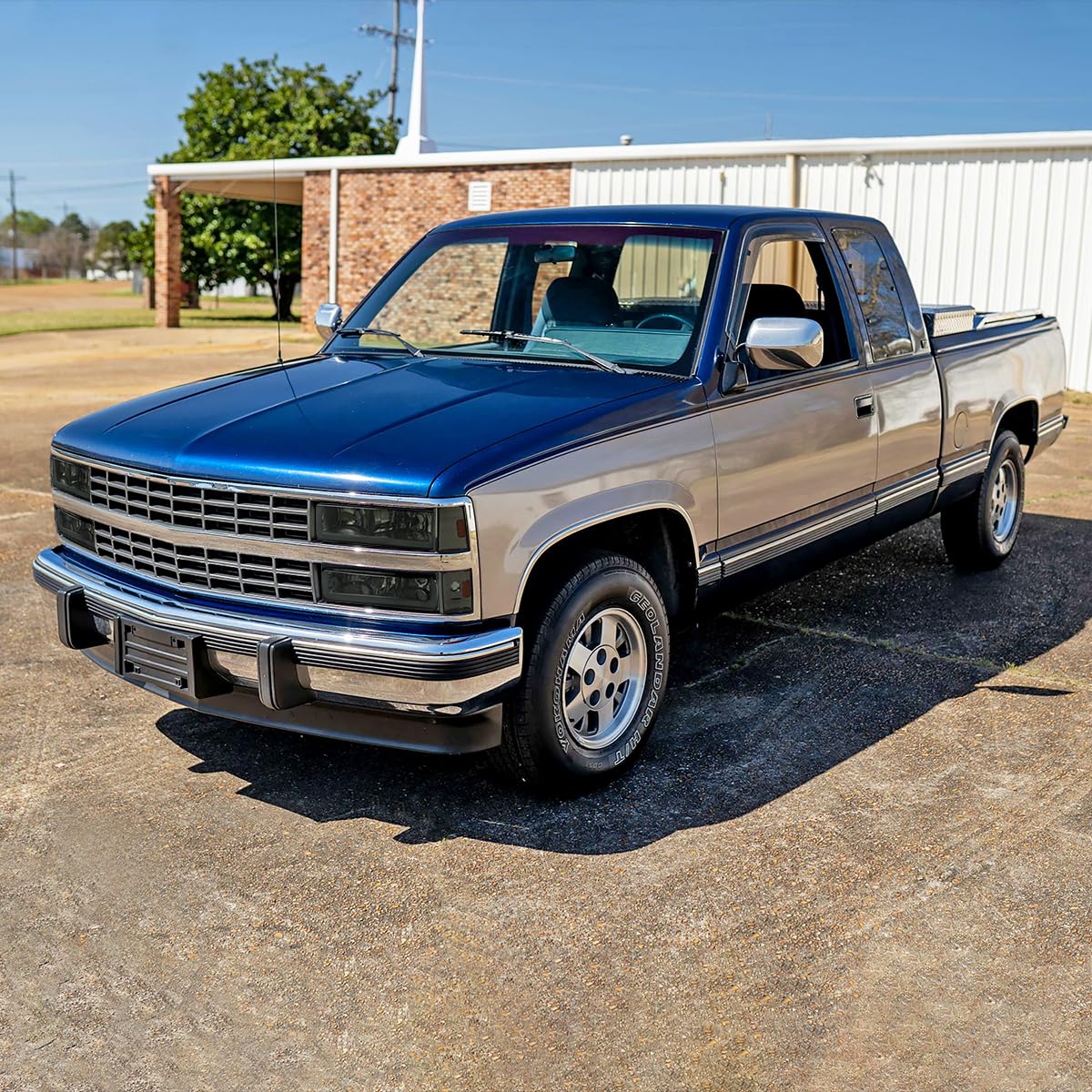 Smoke LED Tube Headlights + Bumper Lights + Corner Lights SPEC-D TUNING Compatible with 1988-1993 Chevy GMC C10 C/K Suburban, Left + Right Pair Headlamps Assembly