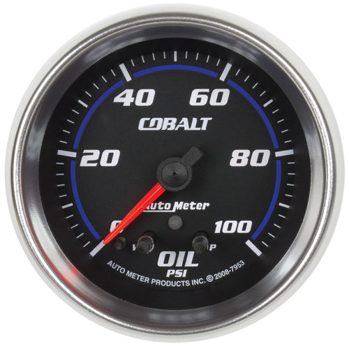 Auto Meter Cobalt 2-5/8" 0-100 PSI Full Sweep Electric Oil Pressure Gauge 7953