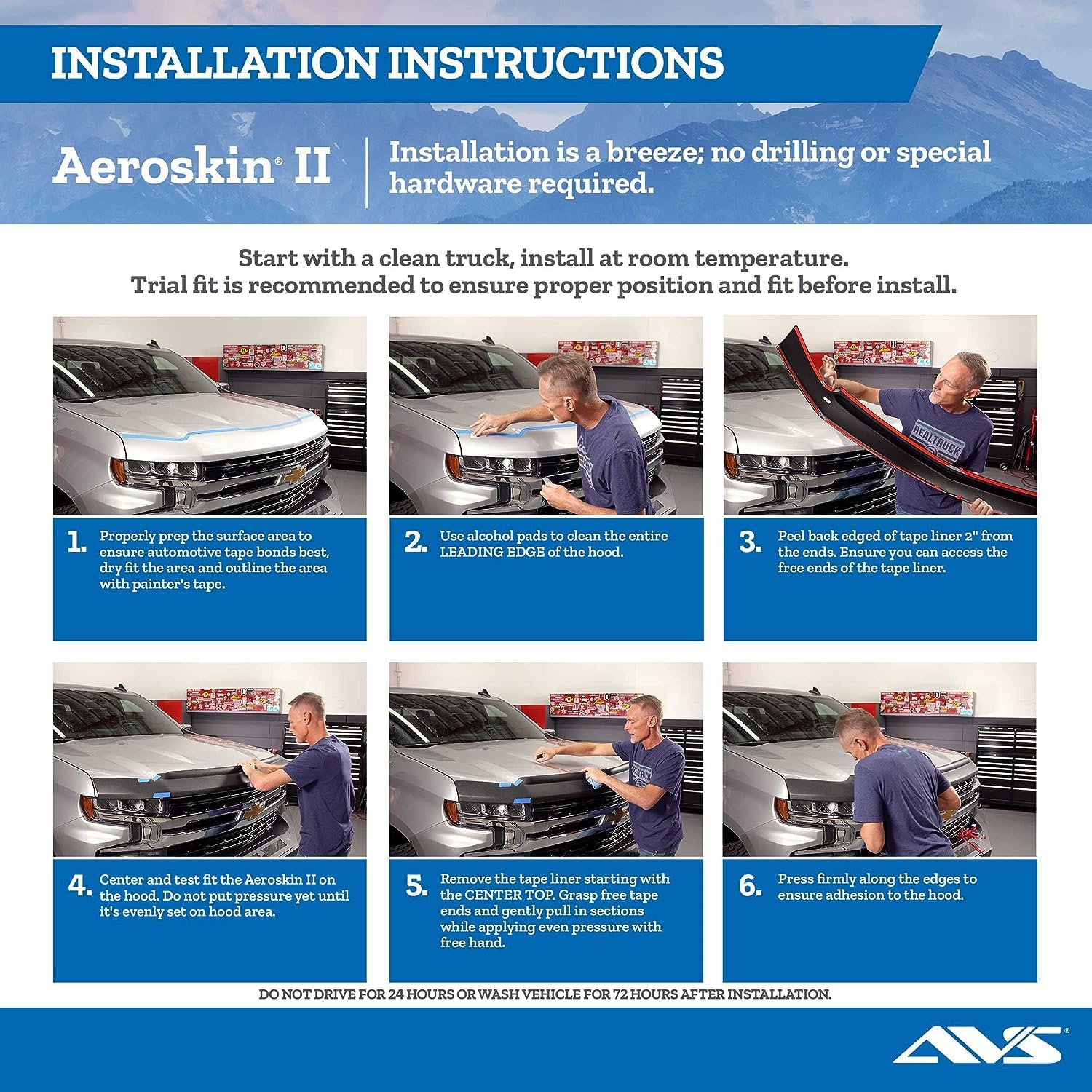AVS Aeroskin II Hood Protector | Auto Ventshade Fits 2019-2023 Ford Ranger | Low Profile Deflector/Bug Shield - 1 pc., Textured Black | 436166