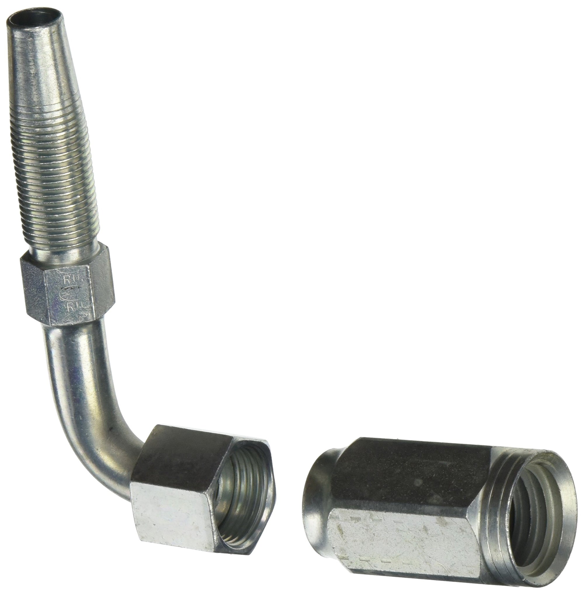 8C2AT-8RFFORX90S Gates Field Attachable Type T for G2 Hose, 2 Wire, Female Flat-Face O-Ring Swivel, 90 Bent Tube, 1/2" ID, 3.86"