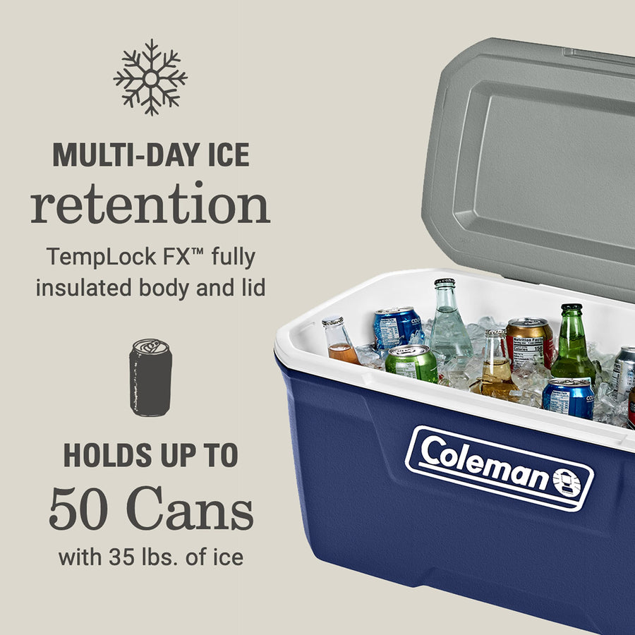 Coleman Insulated Classic Series Portable Cooler, Leak-Resistant Outdoor Hard Cooler Keeps Ice up to 5 Days, 52/70/120/150 Quart