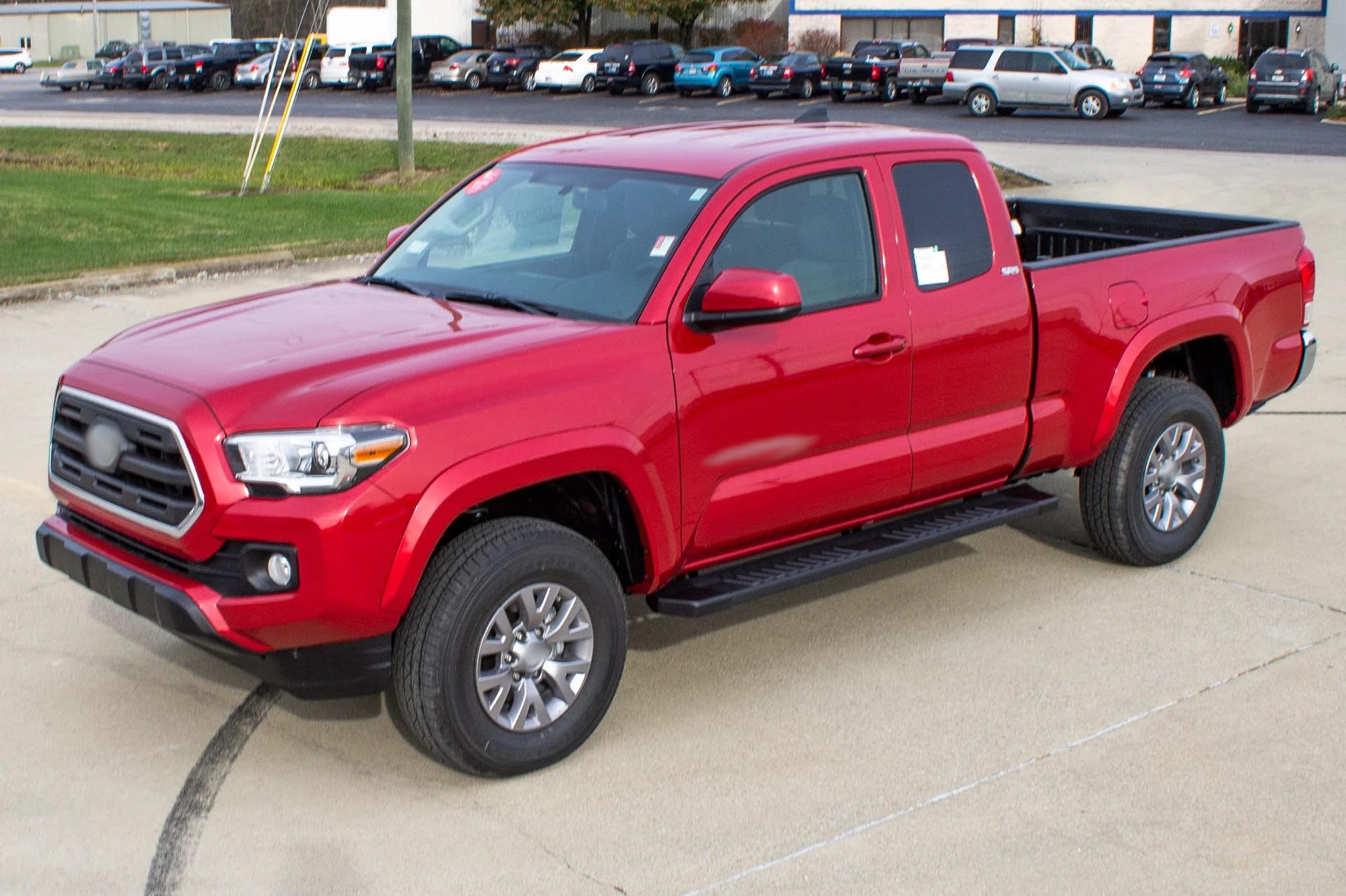Raptor Series Running Boards 6in Steps OEM Style Black Aluminum Compatible with 05-23 Tacoma Extended Cab/Access Cab