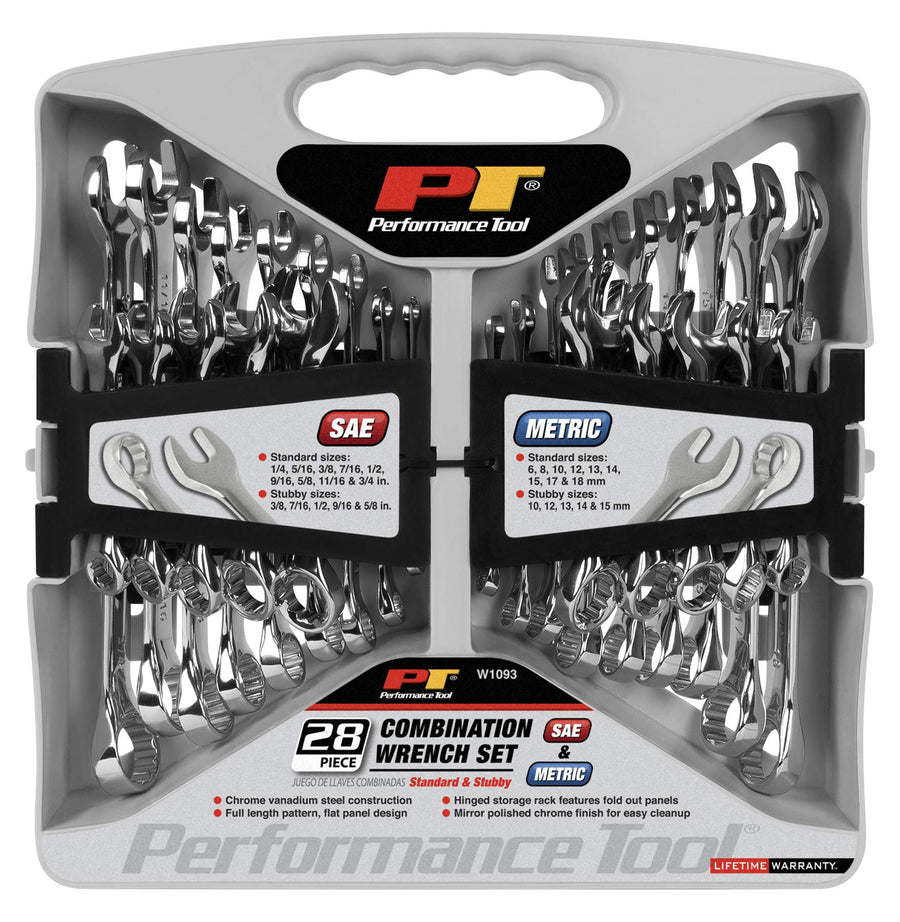28pc SAE & MET Wrench Set Performance Tool W1093