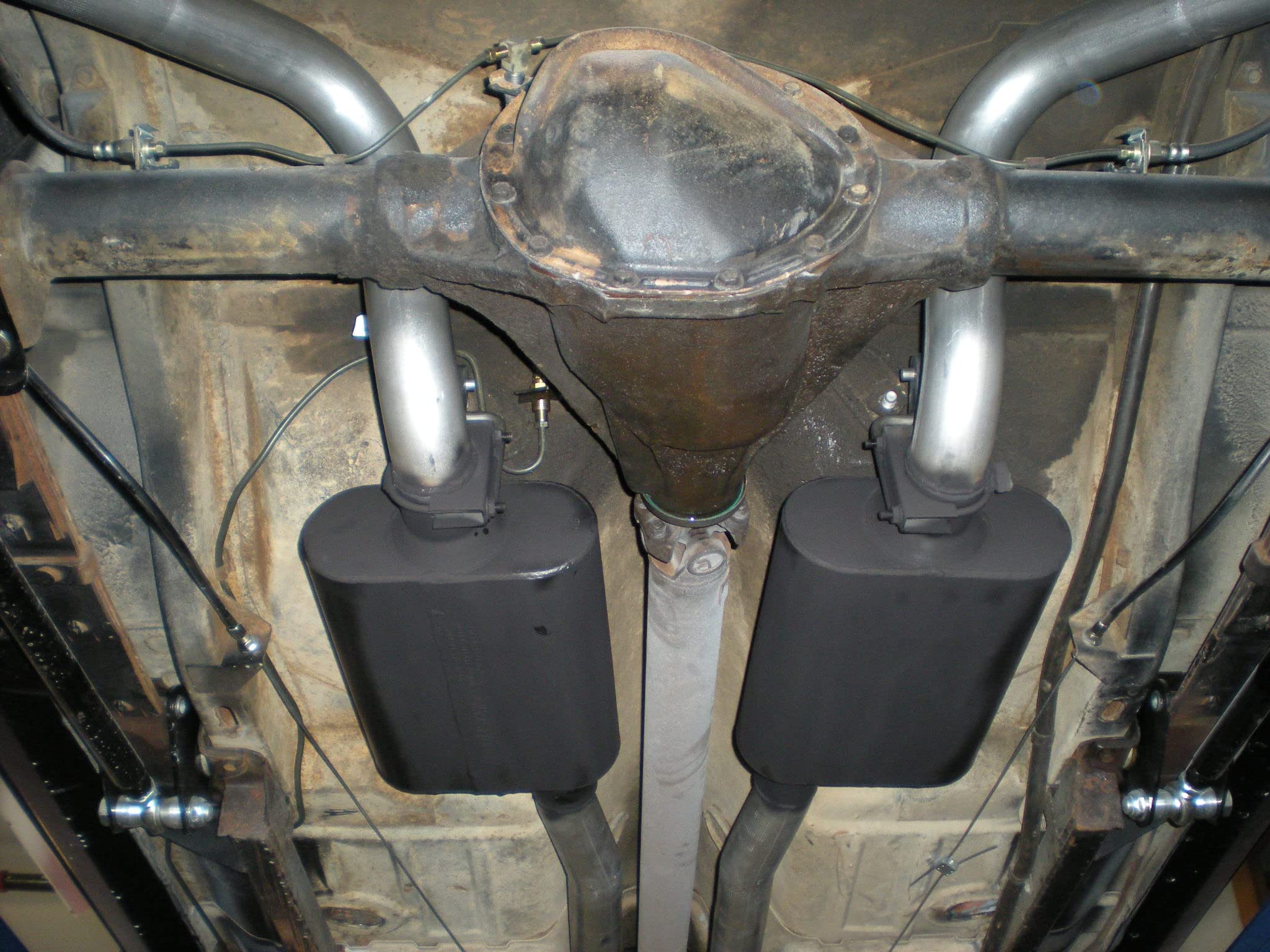 Flowmaster American Thunder 17129 Crossmember-Back Exhaust Kit 2.5 Inch Aluminized Steel Compatible with 1967-1968 Camaro and Firebird with V8 engine