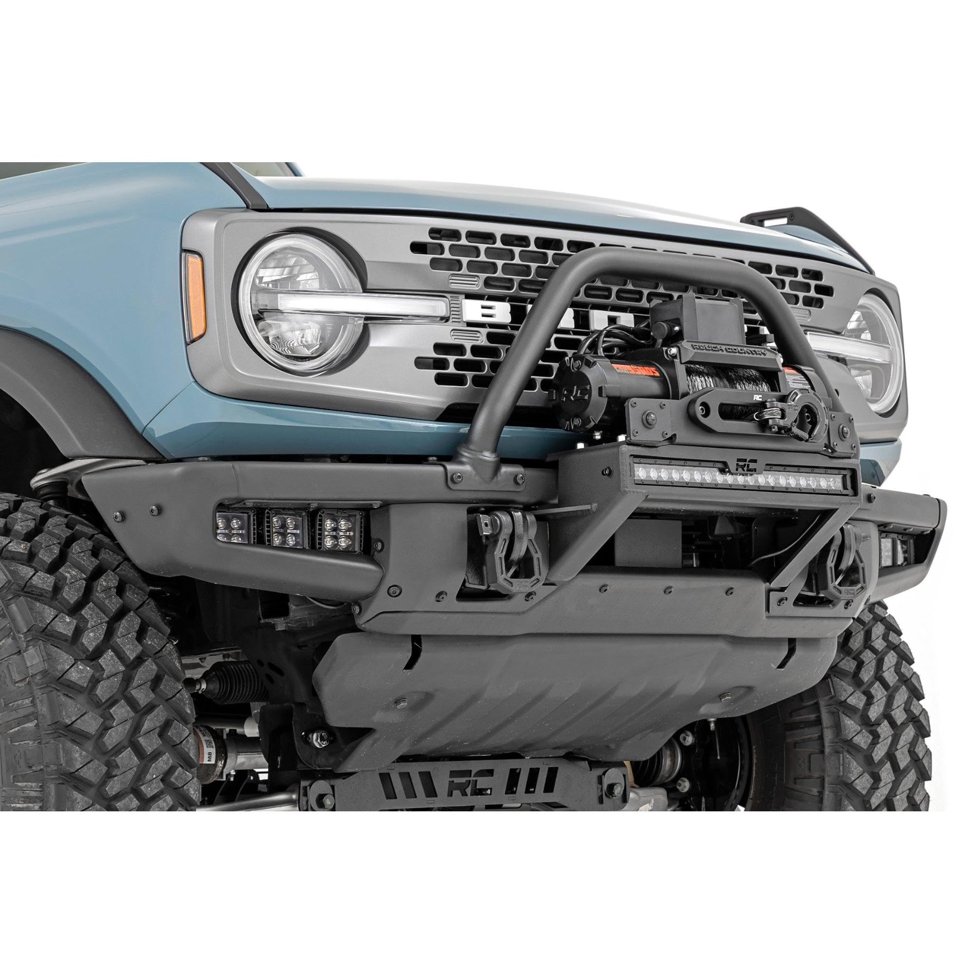 Rough Country 2" Fog Light Kit Triple for Ford Bronco 4WD (2021-2024) - (3) 2-in LED Cube Lights, Spot/Flood Beam