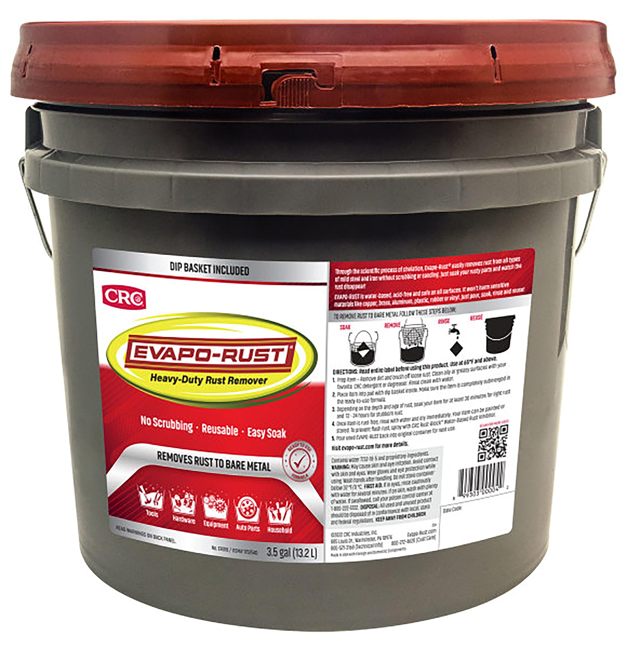 The Original Evapo-Rust Super Safe Pail Rust Remover, Water-based, Non-Toxic, Biodegradable, 3.5 Gallons