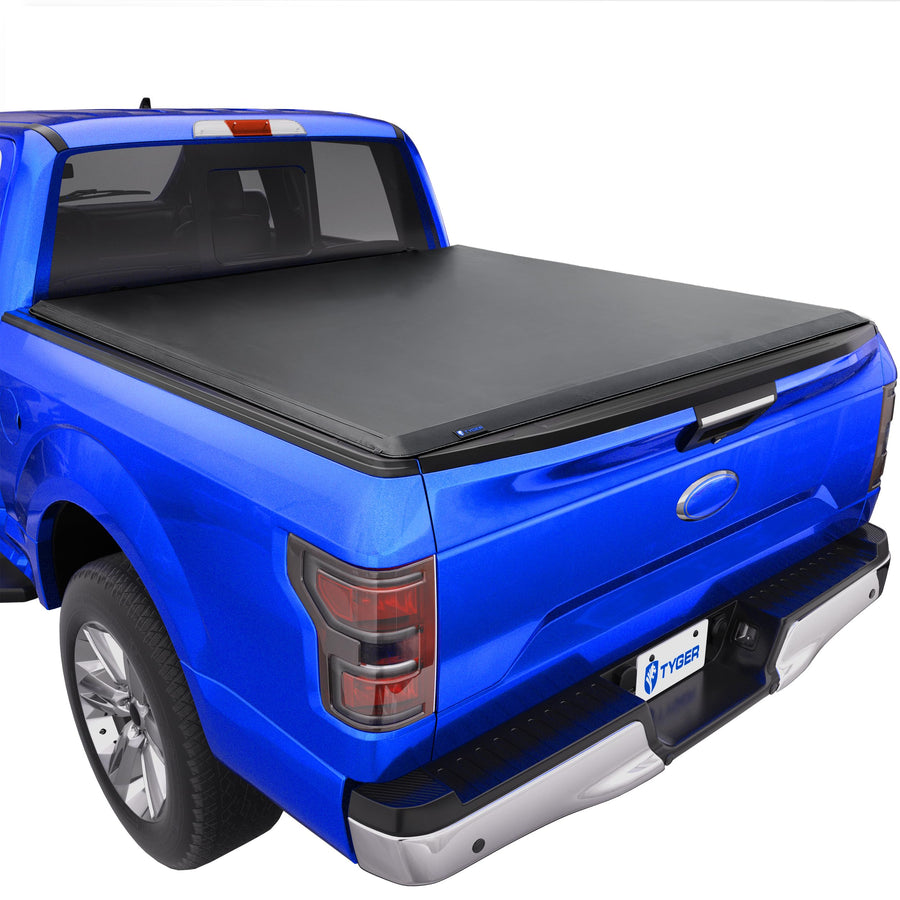 Tyger Auto T1 Soft Roll Up Tonneau Cover Truck Bed Compatible with 2015-2020 Ford F-150 | Styleside 5.5' Bed | TG-BC1F9029, Black