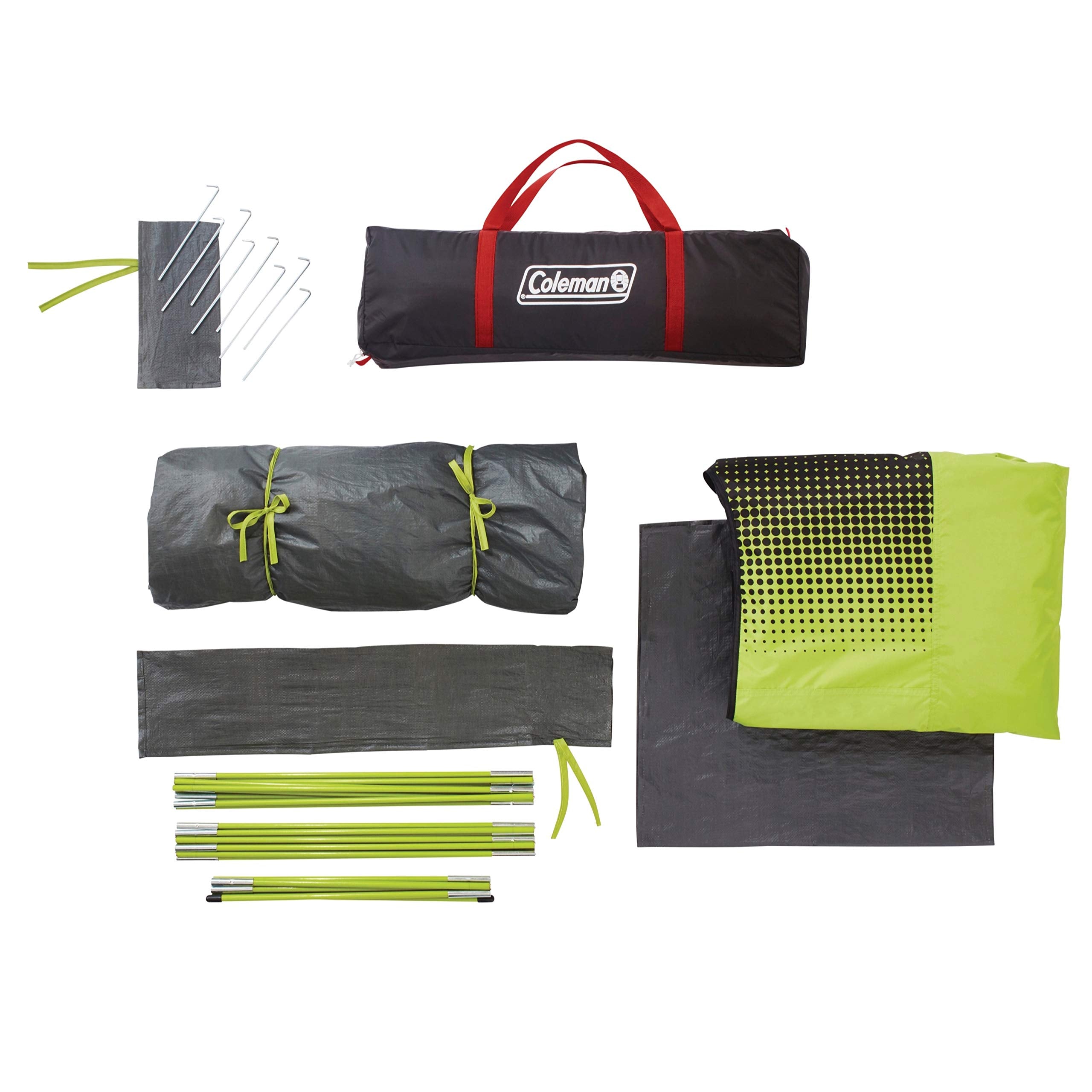Coleman Dark Room Sundome 4/6 Person Tent, Blocks 90% of Sunlight to Keep Inside Cool, Weatherproof Tent with Rainfly Sets Up in Minutes