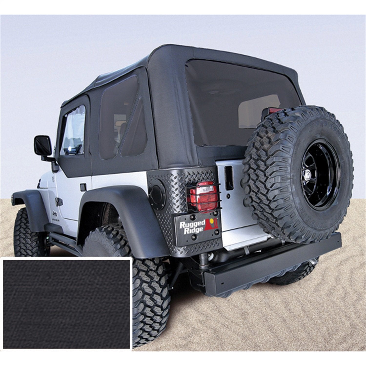 Soft Top Rugged Ridge 13710.35, No Door Skins, Black, Tinted Windows; 03-06 Jeep Wrangler TJ