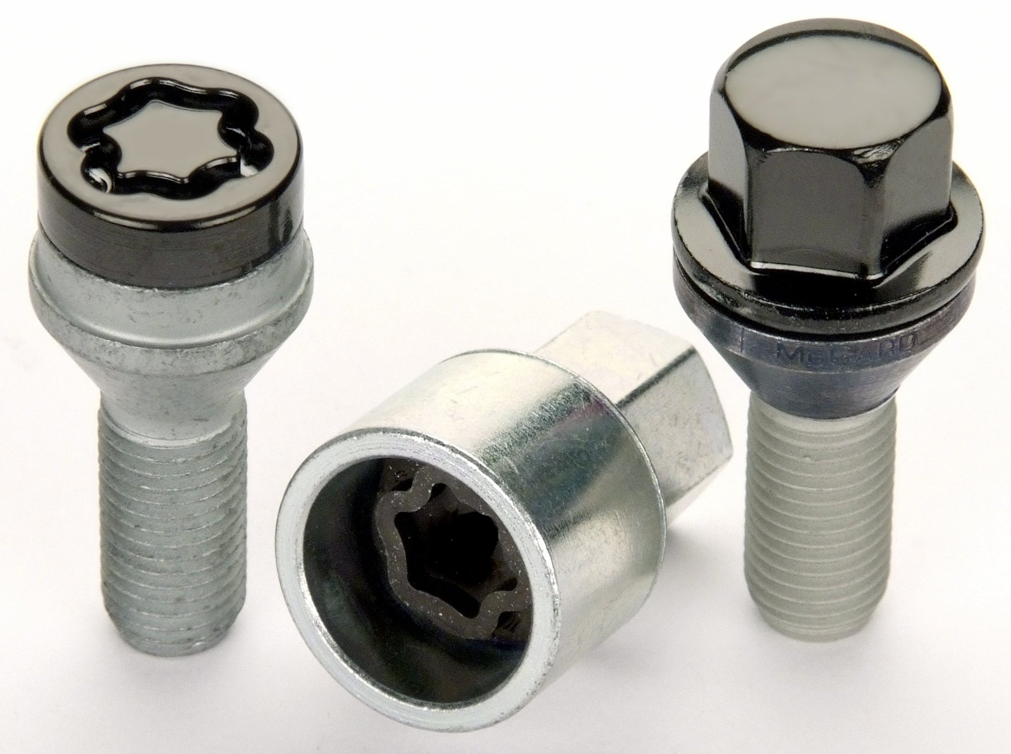 McGard Black M14 x 1.5 Thread Size Cone Seat Lug Bolt Wheel Installation Kit for 5 Lug Vehicles, 16 Lug Bolts / 4 Locks / 1 Key / 1 Storage Pouch