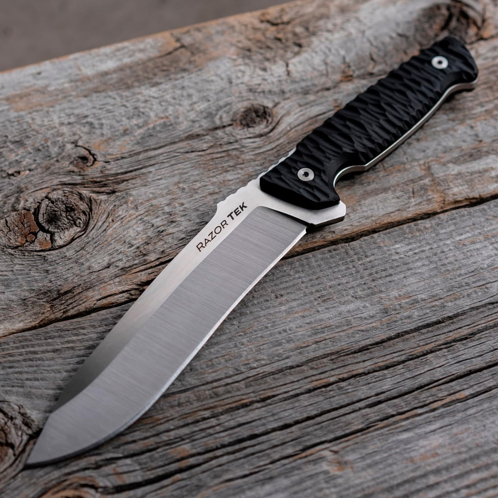 Razor Tek Cold Steel 6.5" 4116 Stainless Steel Recurve Fixed Blade EDC Outdoor Camping Hunting Utility Knife, 5 1/8" Ergonomic Textured Handle, Weather-Resistant Secure-Ex Sheath
