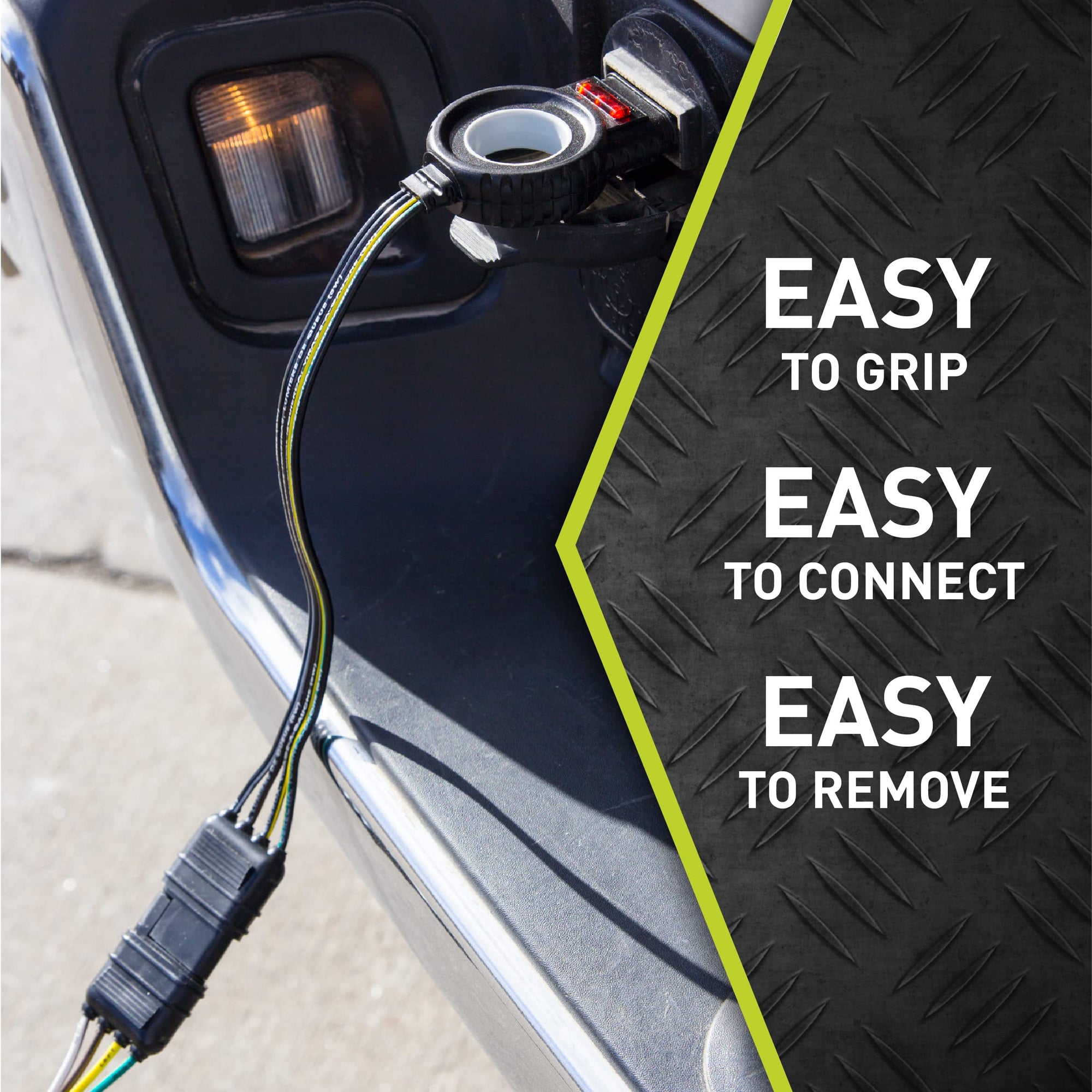 Hopkins 48148 Towing Solutions Endurance Easy-Pull 12 4 Flat Extension Trailer Connector, Black
