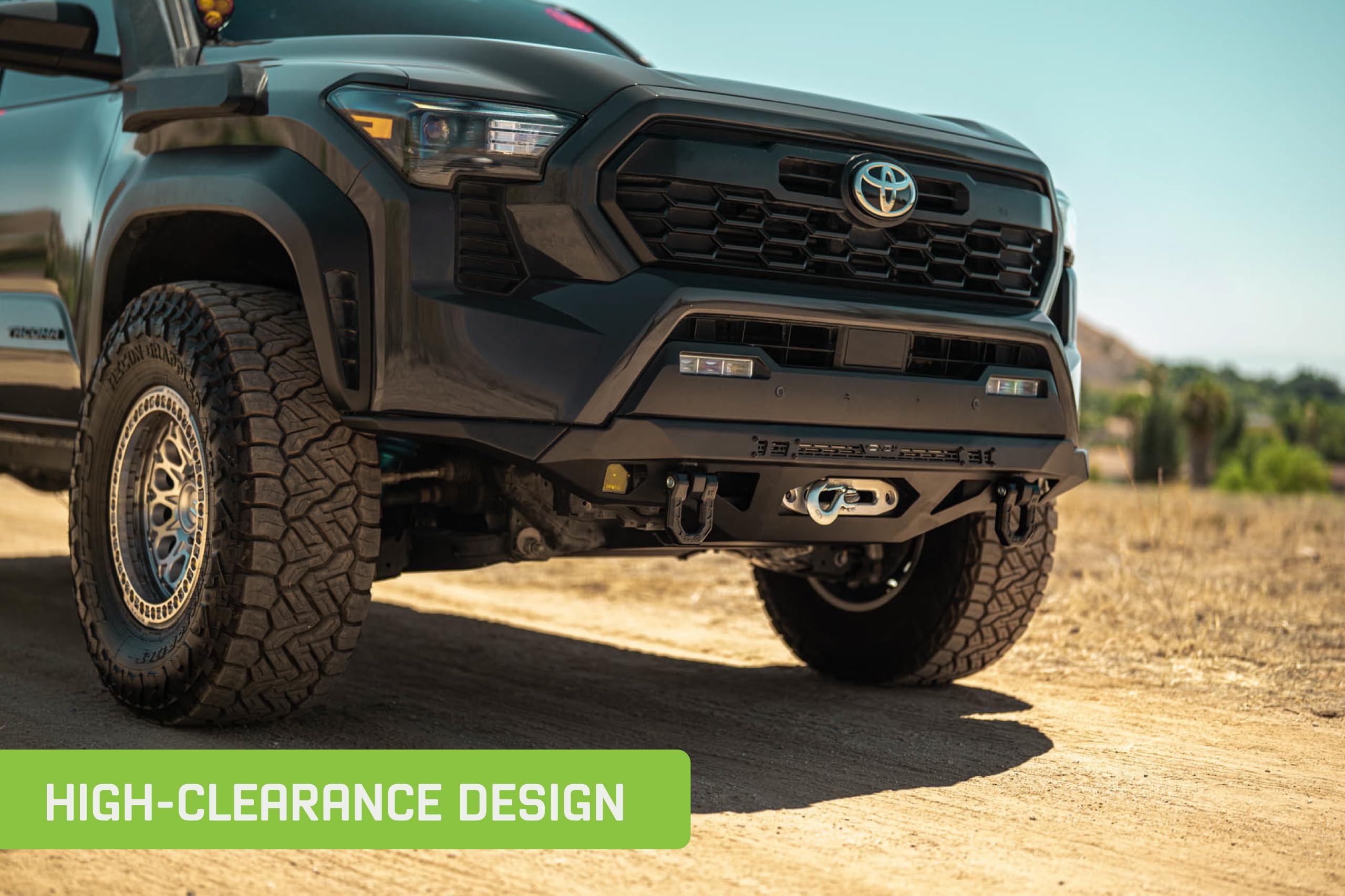 Offroad DV8 Spec Series Front Bumper for 2024-2025 Toyota Tacoma | High-Clearance Design | Heavy-Duty Winch Mount | 20" Light Bar Mount | Pair of D-Ring Mounts | (2) 3" Pod Light Mounts | Steel