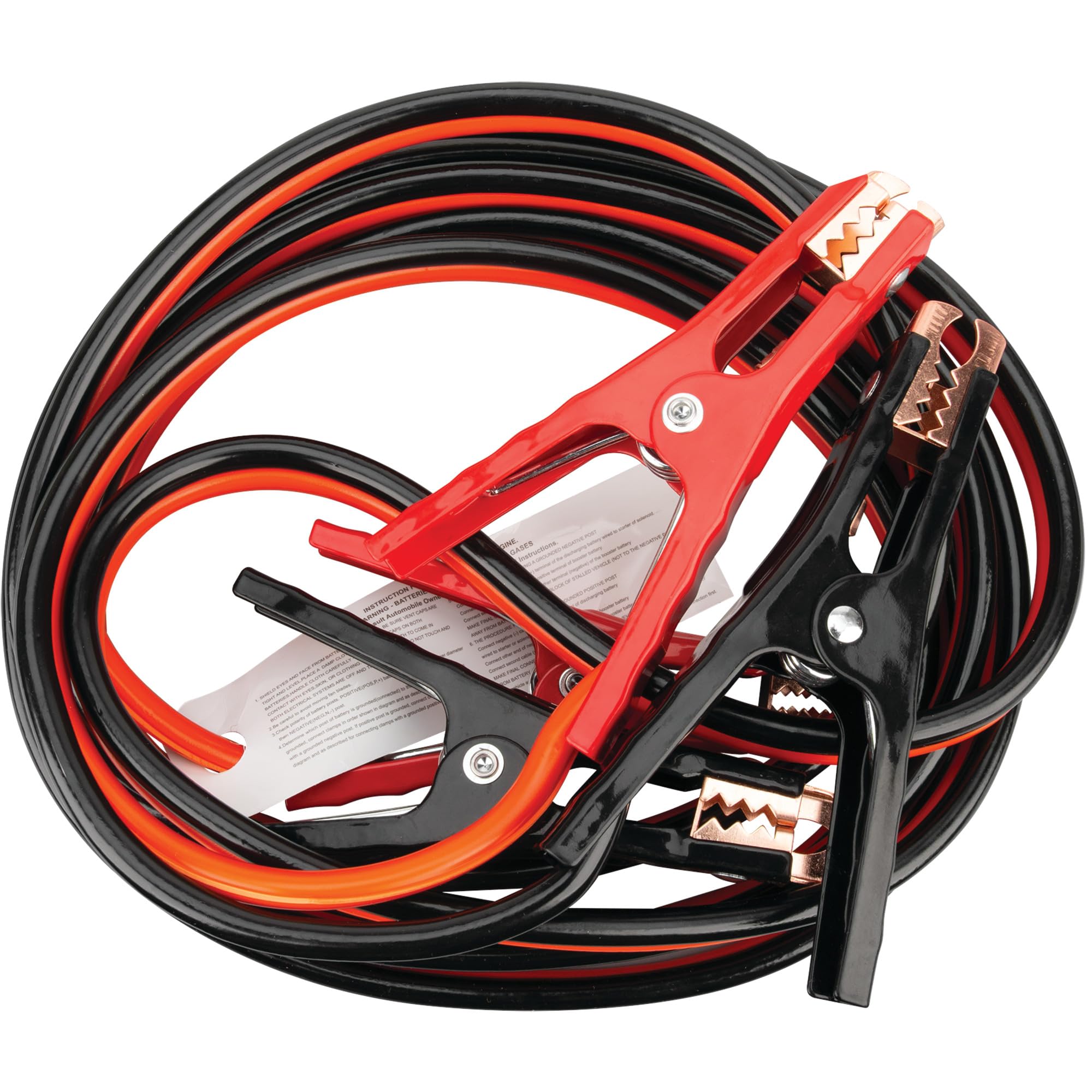 6GA Performance Tool W1668 16 ft. Battery Jumper Cables - Rubber-Coated 100% Copper Cables, Color-Coded Alligator Jaws, Heavy Duty