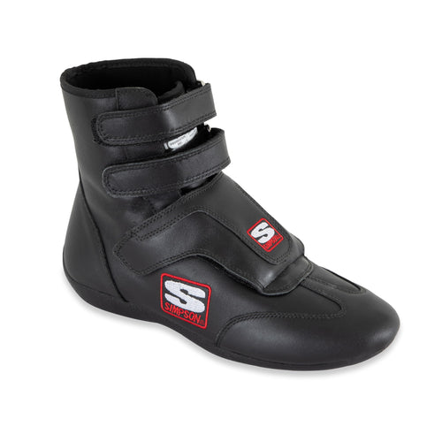 SIMPSON SP900BK Safety Driving Shoe - Stealth Sprint - High-Top - SFI 3.3/5 - Leather Outer - Nomex Inner - Black - Size 9 - Pair