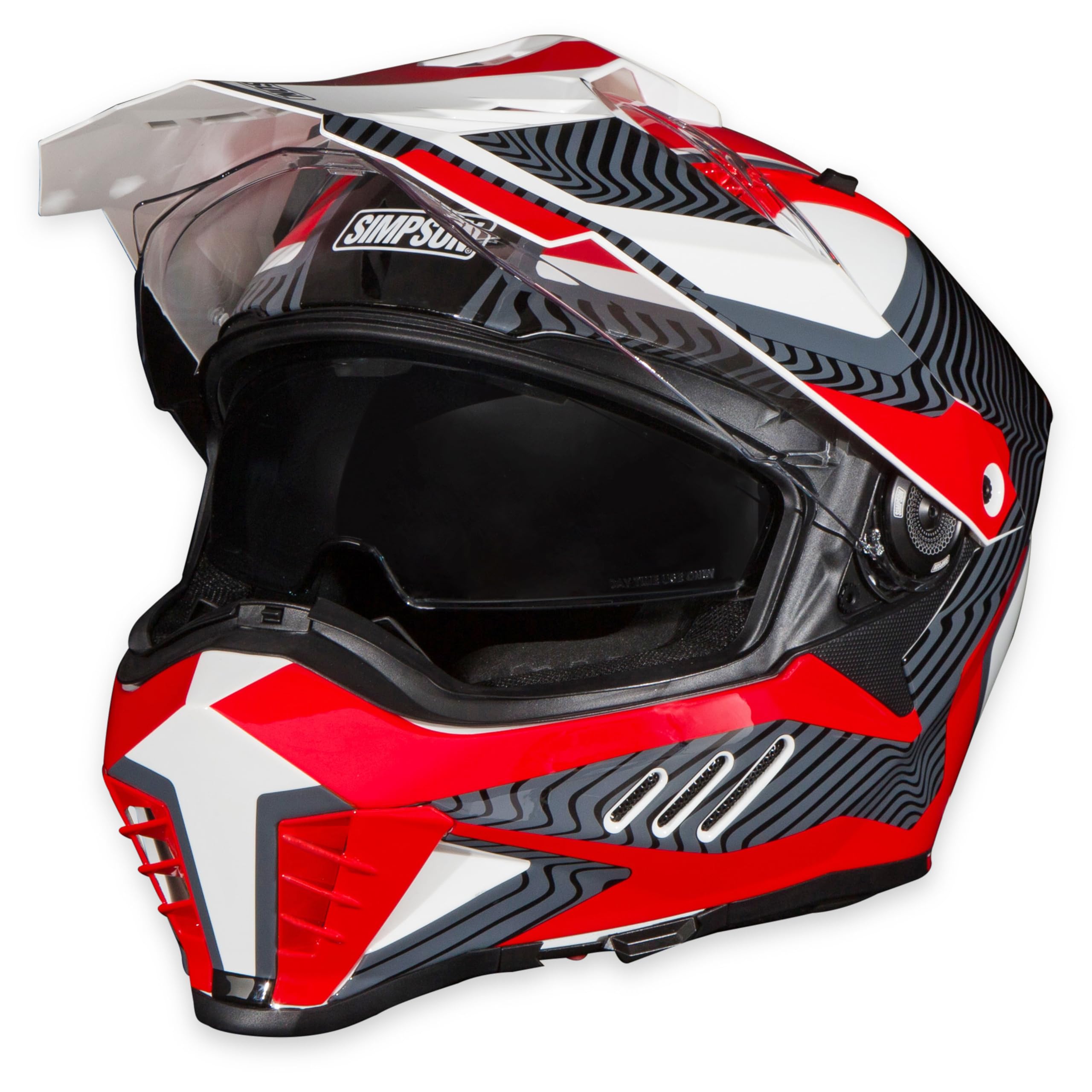 Mojave Red Simpson Xcursion Bandit Motorcycle Helmet - XL | Off Road Dirt Bike UTV Motocross ATV | Full Face | Removable Peak | Clear Pinlock Anti-Fog Visor Shield | DOT ECE Certified (XBMWRGXL)