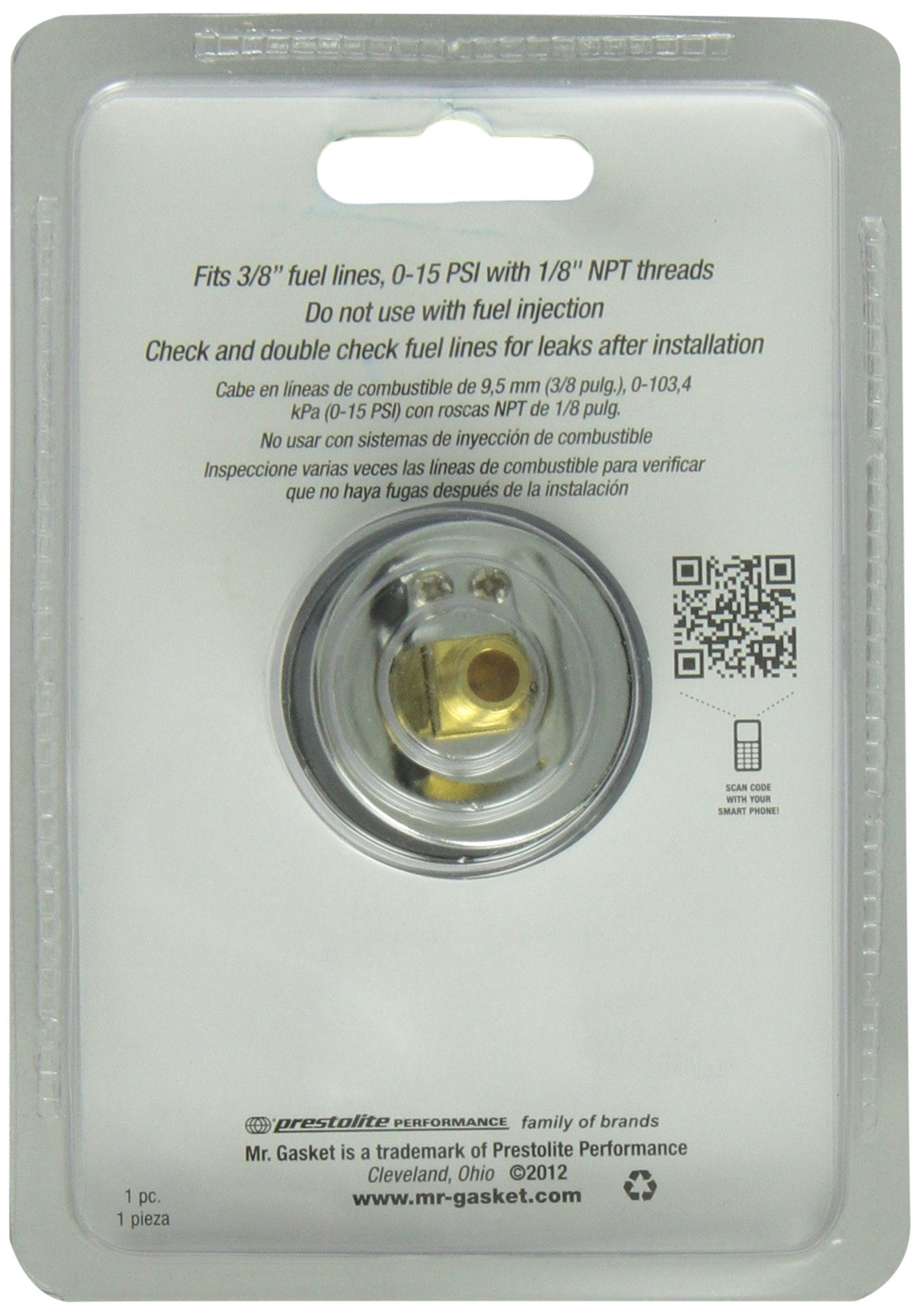 Fuel Pressure Gauge Mr. Gasket 1.500 in.
