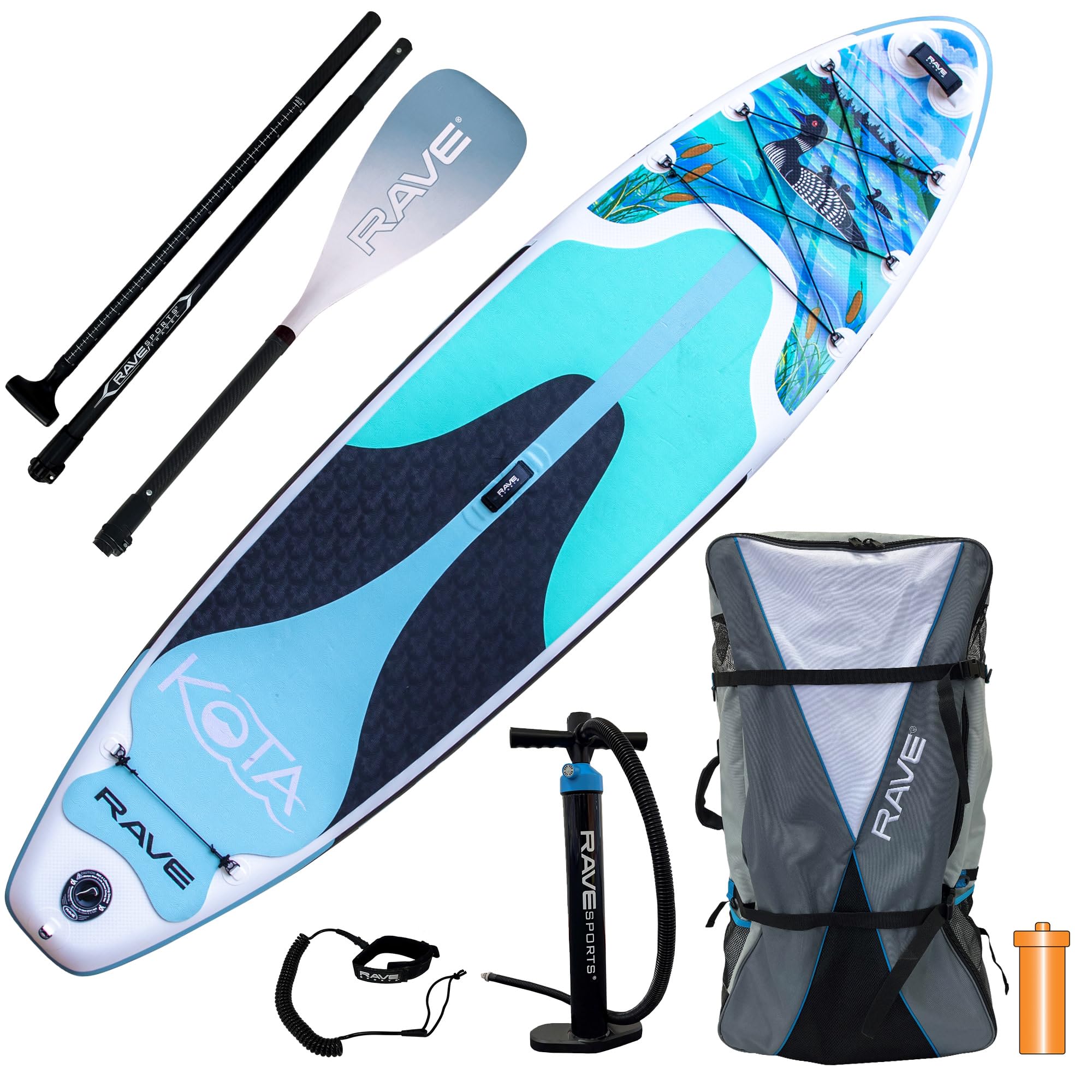 Kota Series RAVE Sports Inflatable Stand Up Paddle Boards 10 ft 6 in with Premium SUP Paddle Board Accessories, Stable Design & Non-Slip Comfort Deck for Youth & Adults