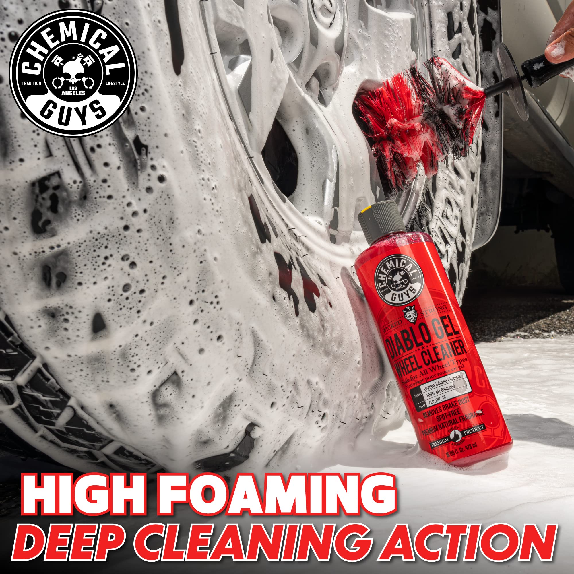Chemical Guys Diablo Gel CLD_997 Oxygen Infused Foam Wheel and Rim Cleaner, Concentrated (Safe on All Wheel & Rim Finishes), for Cars, Trucks, SUVs, Motorcycles, RVs & More 128 fl oz (1 Gallon)