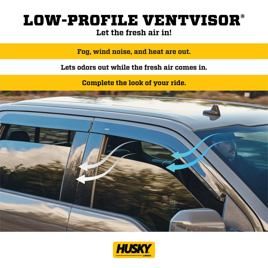 Husky Liners Ventvisor Low Profile Rain Guards | Fits 2004-2014 Ford F-150 SUPERCAB ONLY | Front & Rear, Smoke, 4-pcs. | 2854009