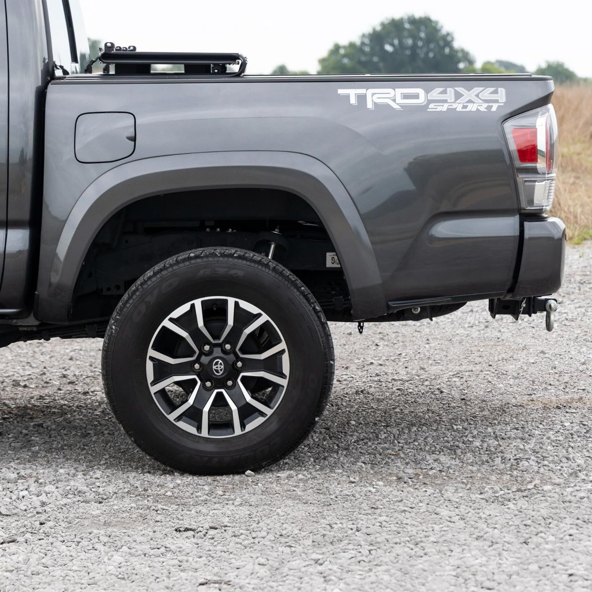Toyota Tacoma Hard Tri-Fold Tonneau Cover for Rough Country (2016–2023) - Low-Profile Aluminum Truck Bed Cover, Fits 5' Bed (60.5")