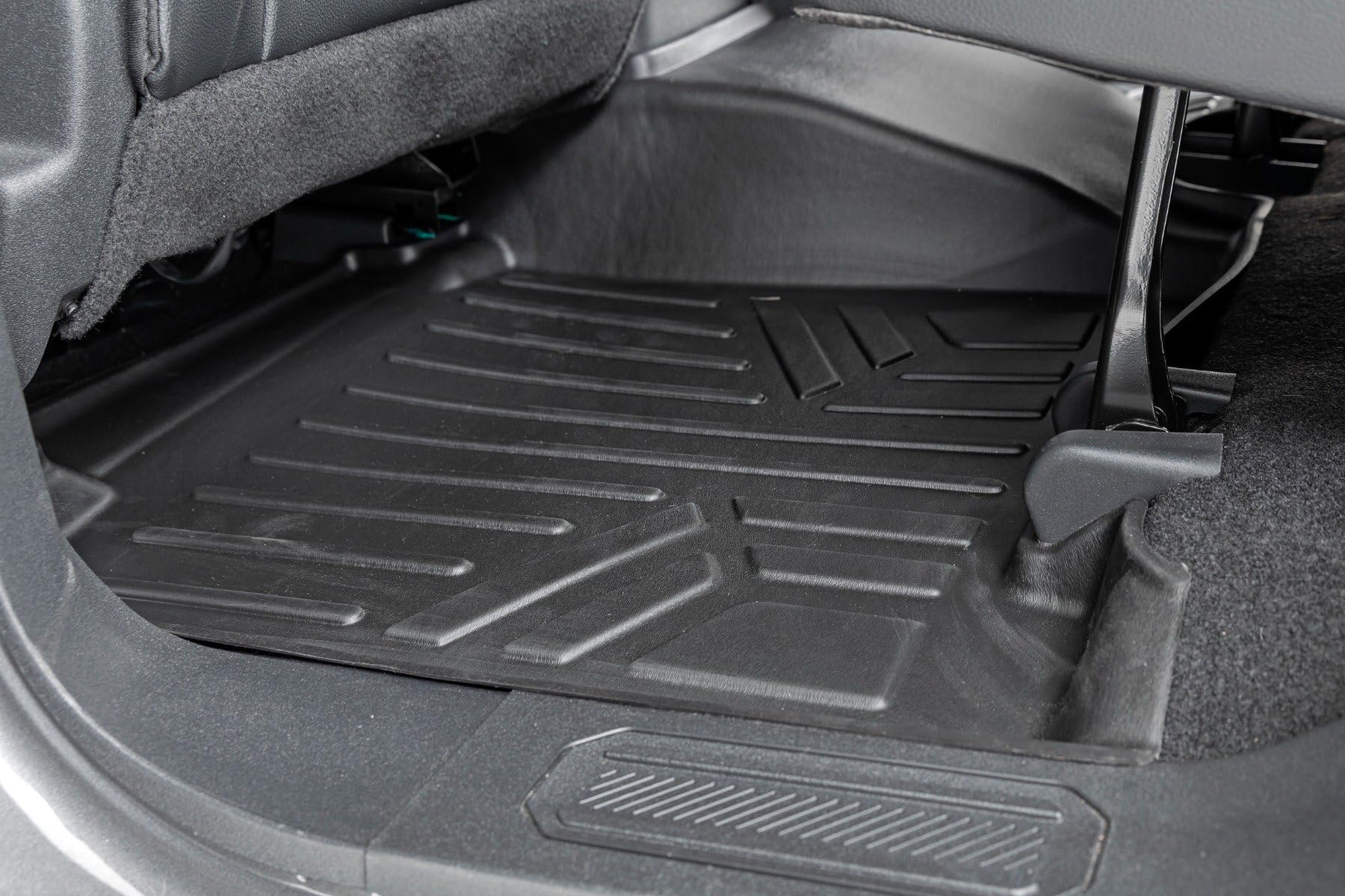 Rough Country Floor Mats All Weather for Ford Bronco 4-Door (2021-2025) - Non-Slip Waterproof Flexible Mat, Front & Rear Set