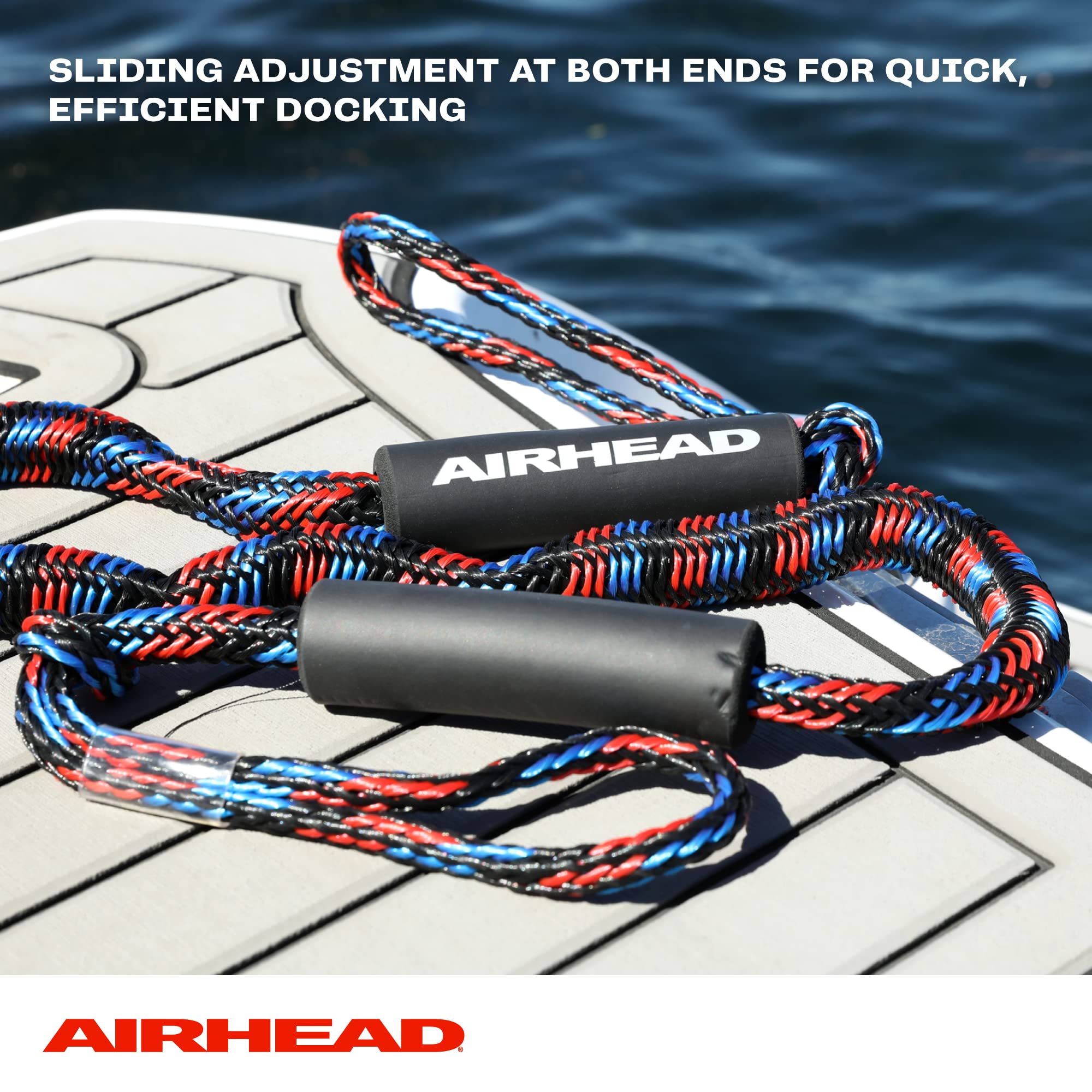 AIRHEAD Bungee AHDL-5 Dock LINE 5', 5-Feet, Black/blue/red