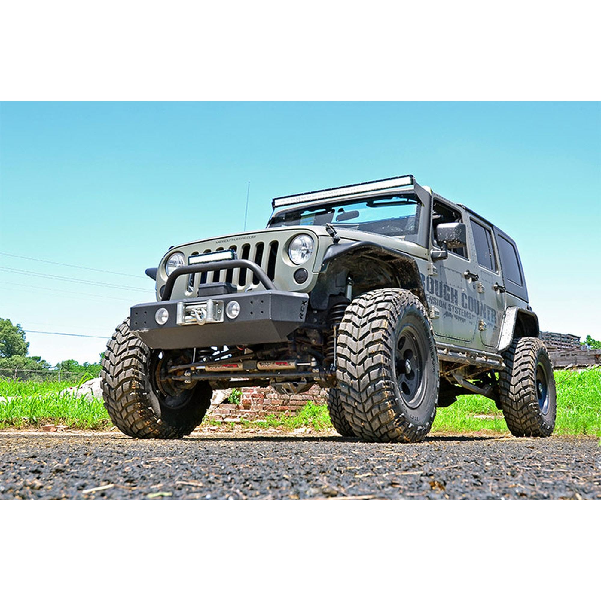50" Rough Country LED Light Bar Kit for Jeep Wrangler JK (2007-2018) - Upper Windshield Mount, 270W Spectrum Series, 24,300 Lumens, Combo Spot & Flood Beam
