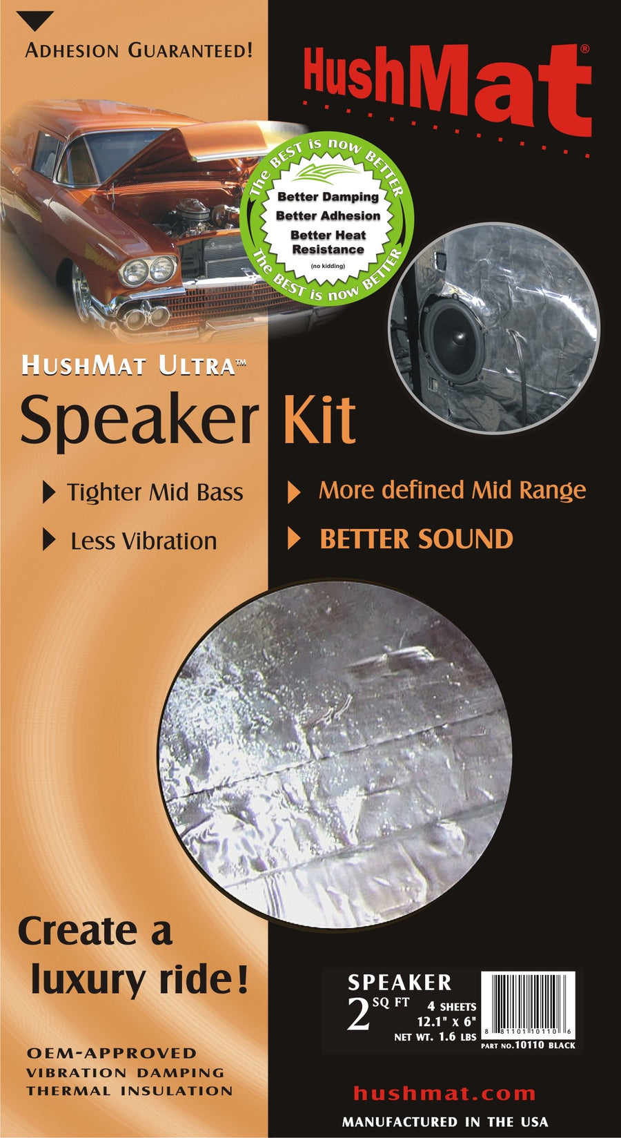 Ultra Silver Foil HushMat Speaker Kit with Damping Pad - 4 Piece