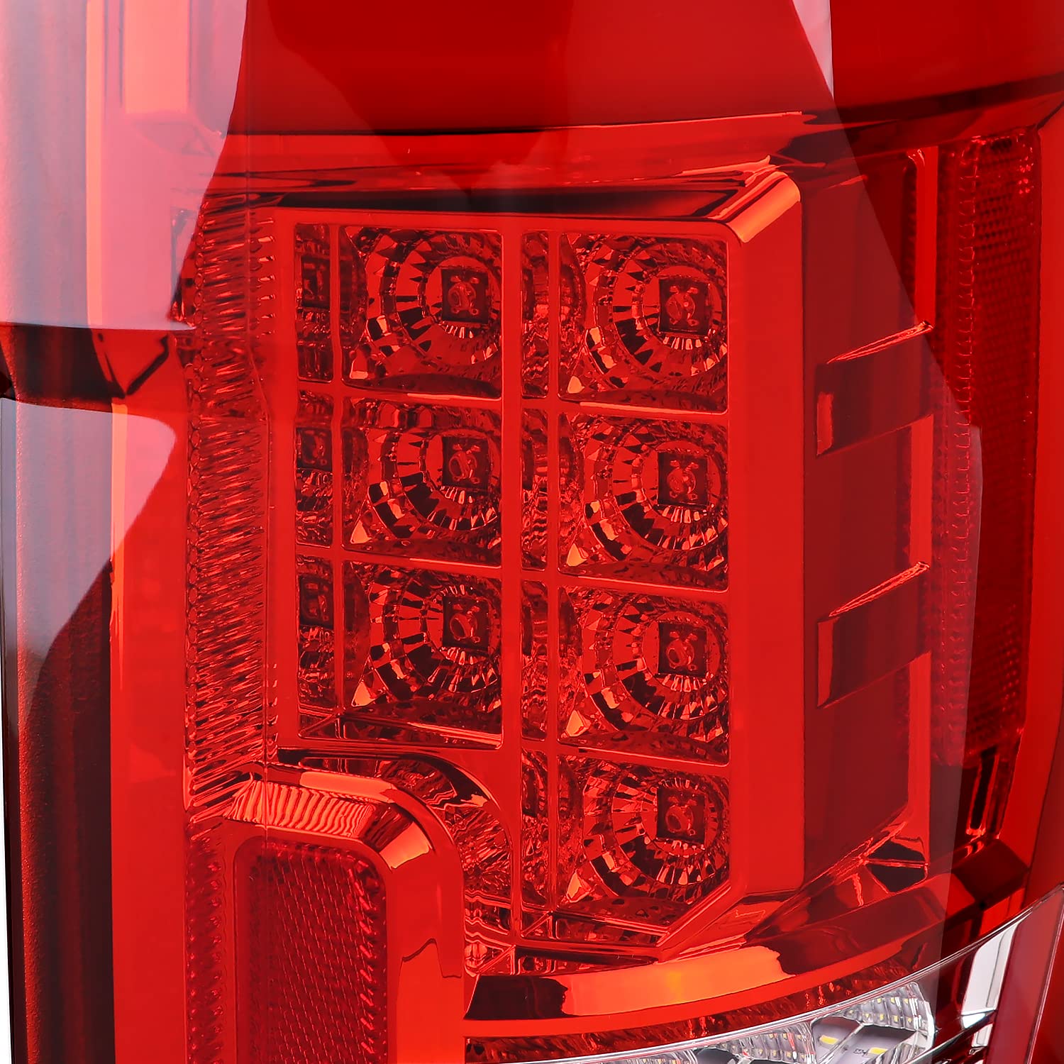 Red LED Tail Lights w/LED Tube SPEC-D TUNING Compatible with 2017-2019 Ford F250/350/450/550, Left + Right Pair Tail Lamp Assembly