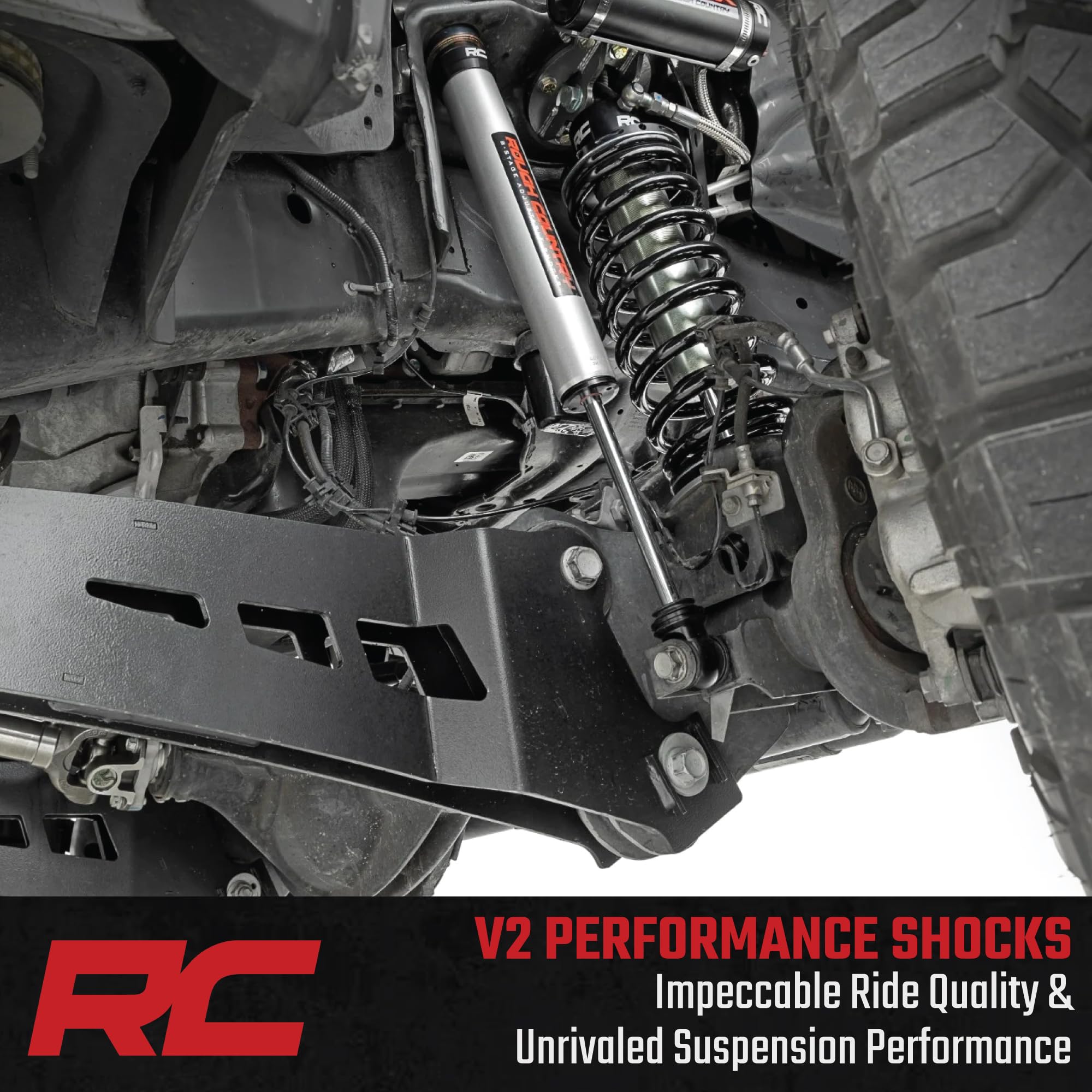 Rough Country V2 2.5-4.5" Monotube Rear Shocks for 84-90 Bronco II - 760791_I