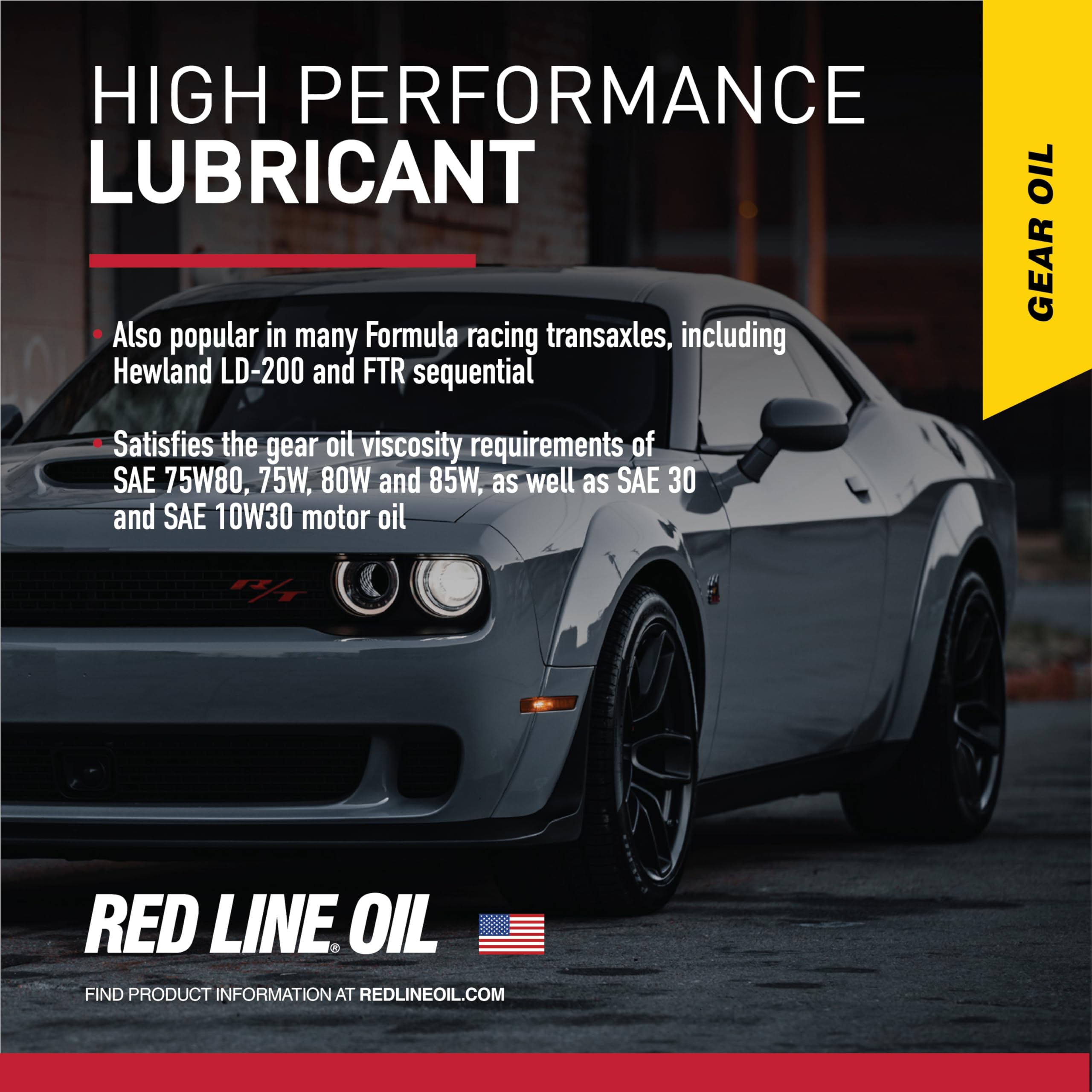 75W85 Red Line 50104 GL-5 Full Synthetic Gear Oil for Hypoid Limited Slip Differentials - 1 Quart