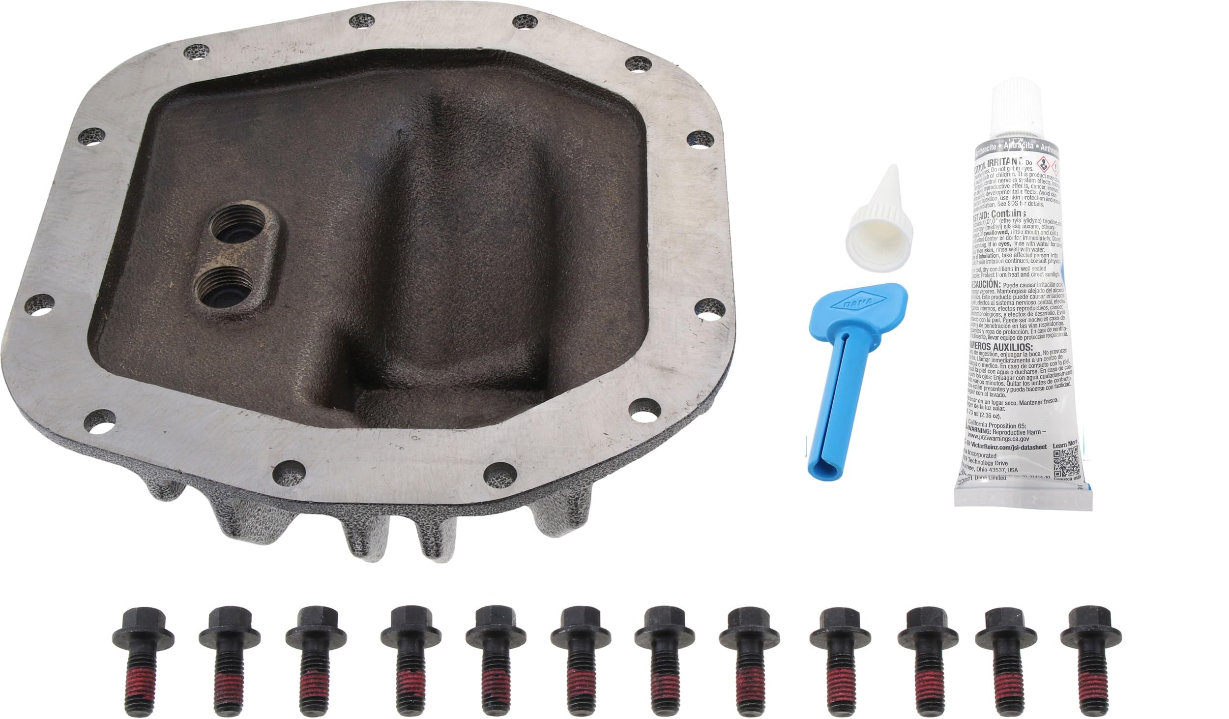 Spicer Nodular Iron 10040651 Rear Dana 44 and AdvanTEK Differential Cover Compatible with Select Wrangler JL - Gray