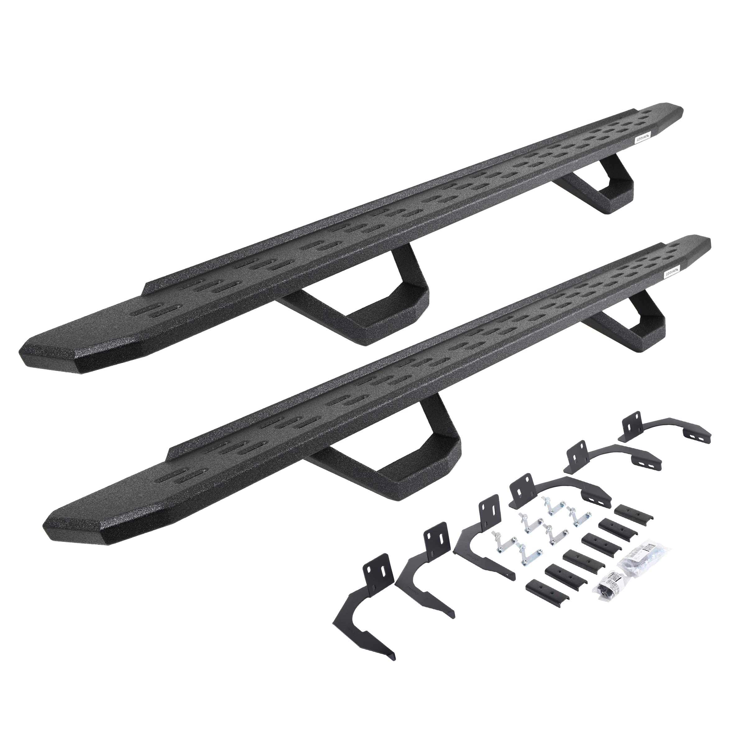 Go Rhino Running Boards RB30, Brackets, & 2 Pair of Drop Steps | Galvanized Steel, Protective Bedliner Coating | 6965067320T | Fits 2018-2024 Jeep Wrangler JLU, 4-Door